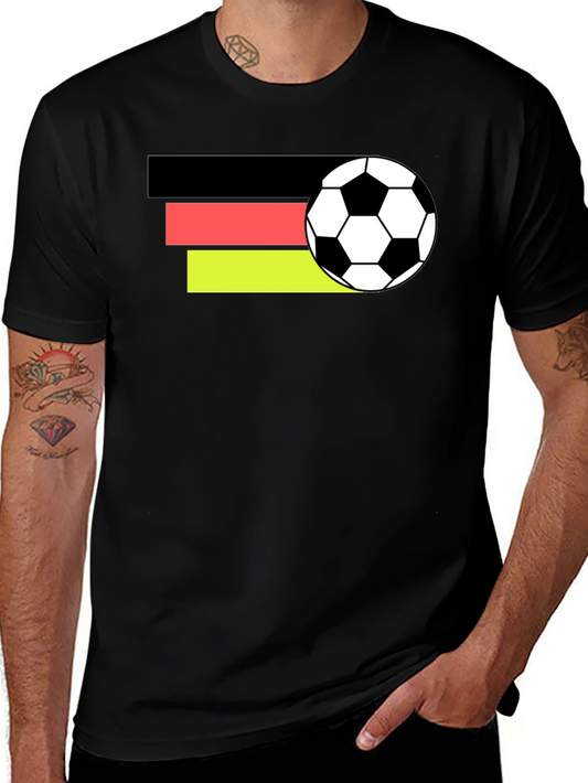 Germany Flag Soccer Ball Black T-Shirt