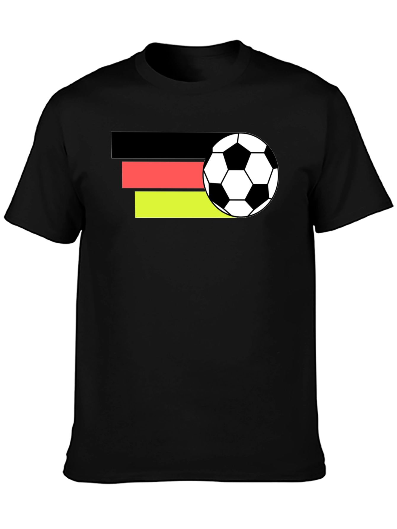 Germany Flag Soccer Ball Black T-Shirt