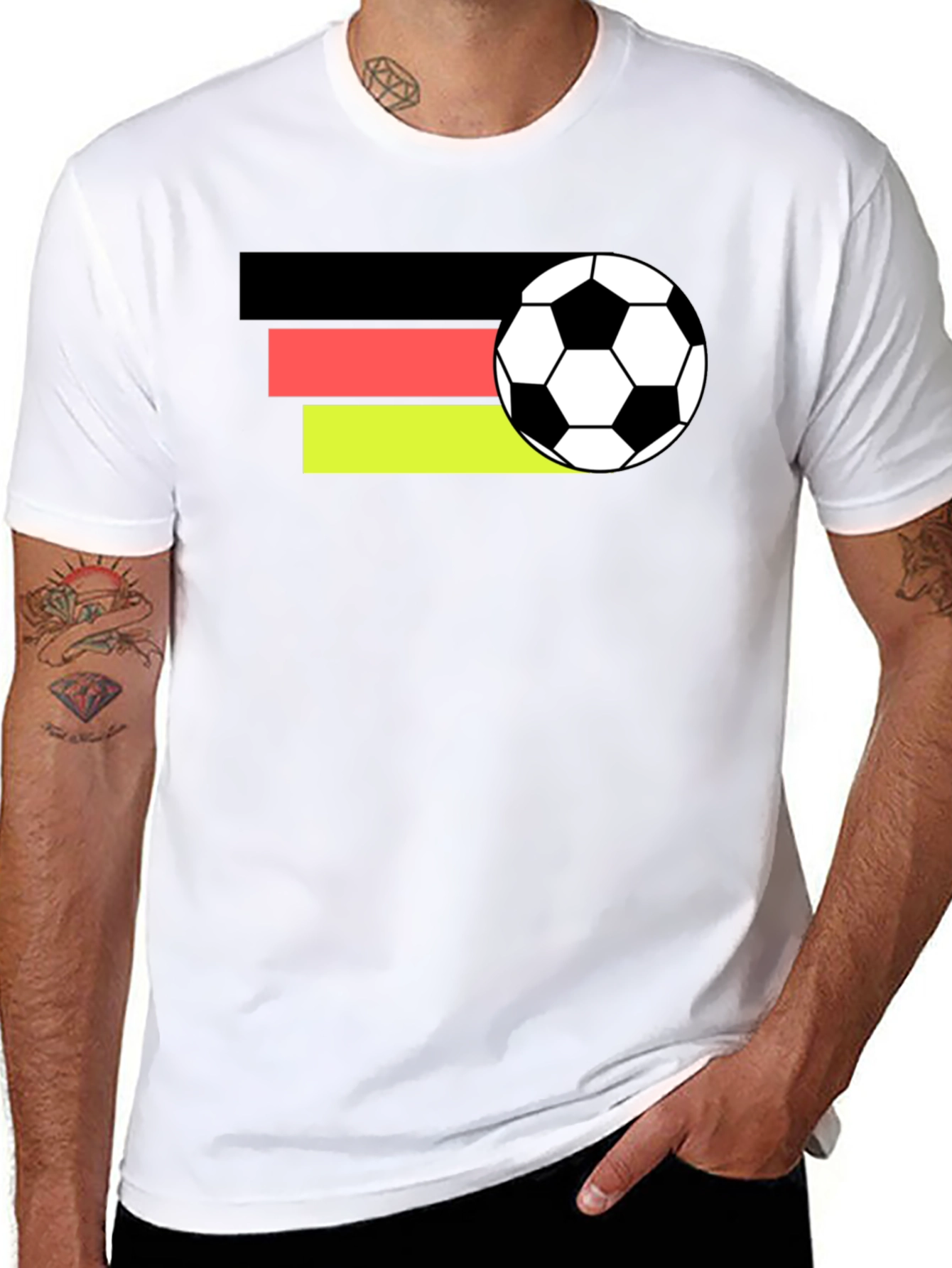 Germany Flag Soccer Ball Black T-Shirt