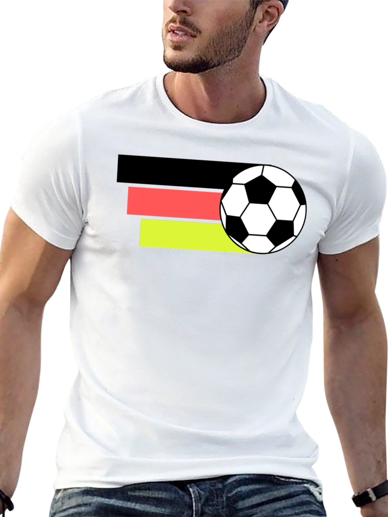 Germany Flag Soccer Ball Black T-Shirt