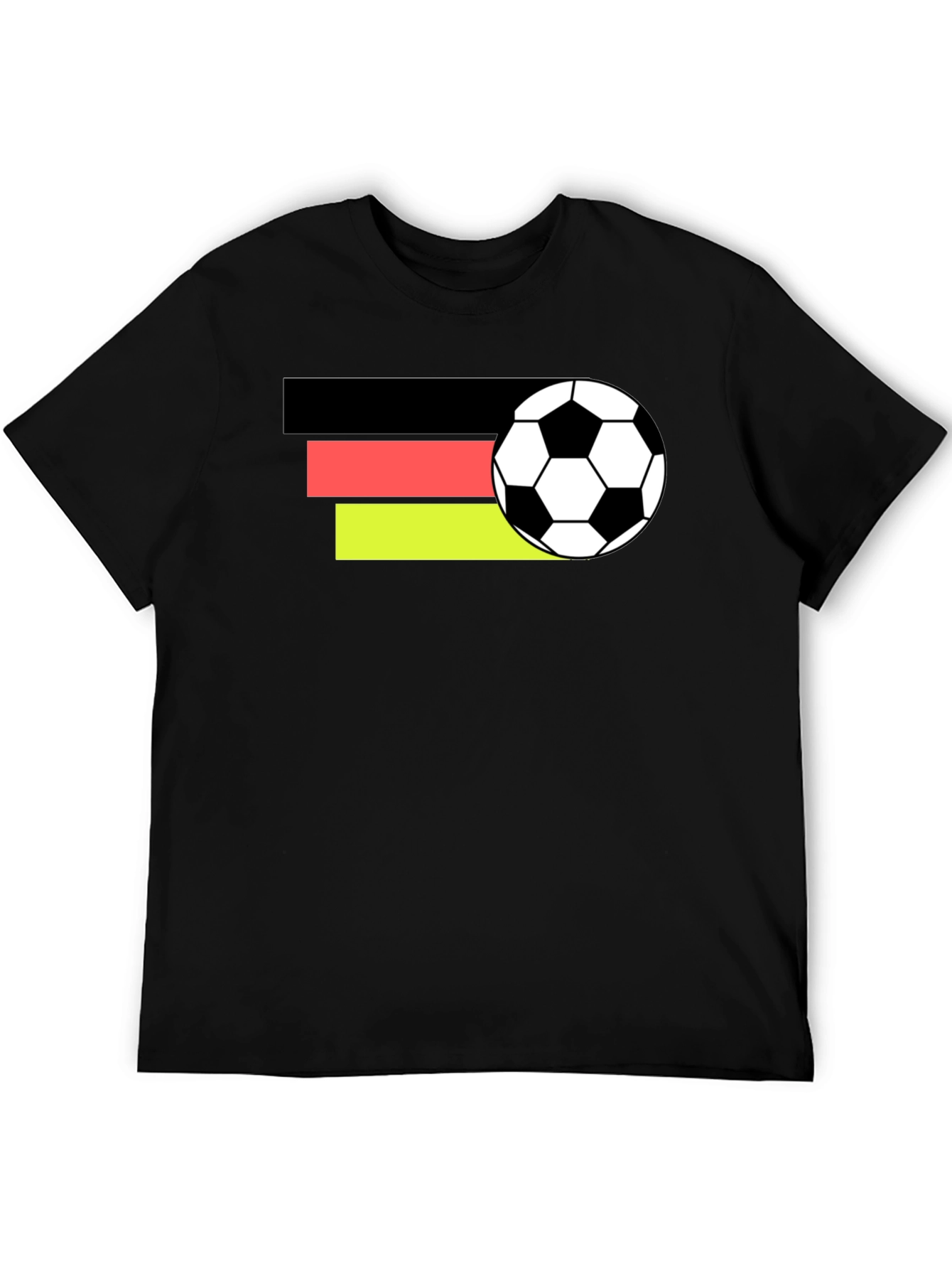 Germany Flag Soccer Ball Black T-Shirt