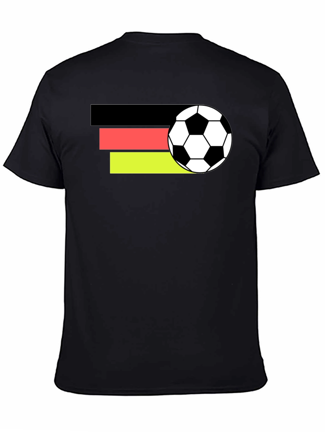 Germany Flag Soccer Ball Black T-Shirt