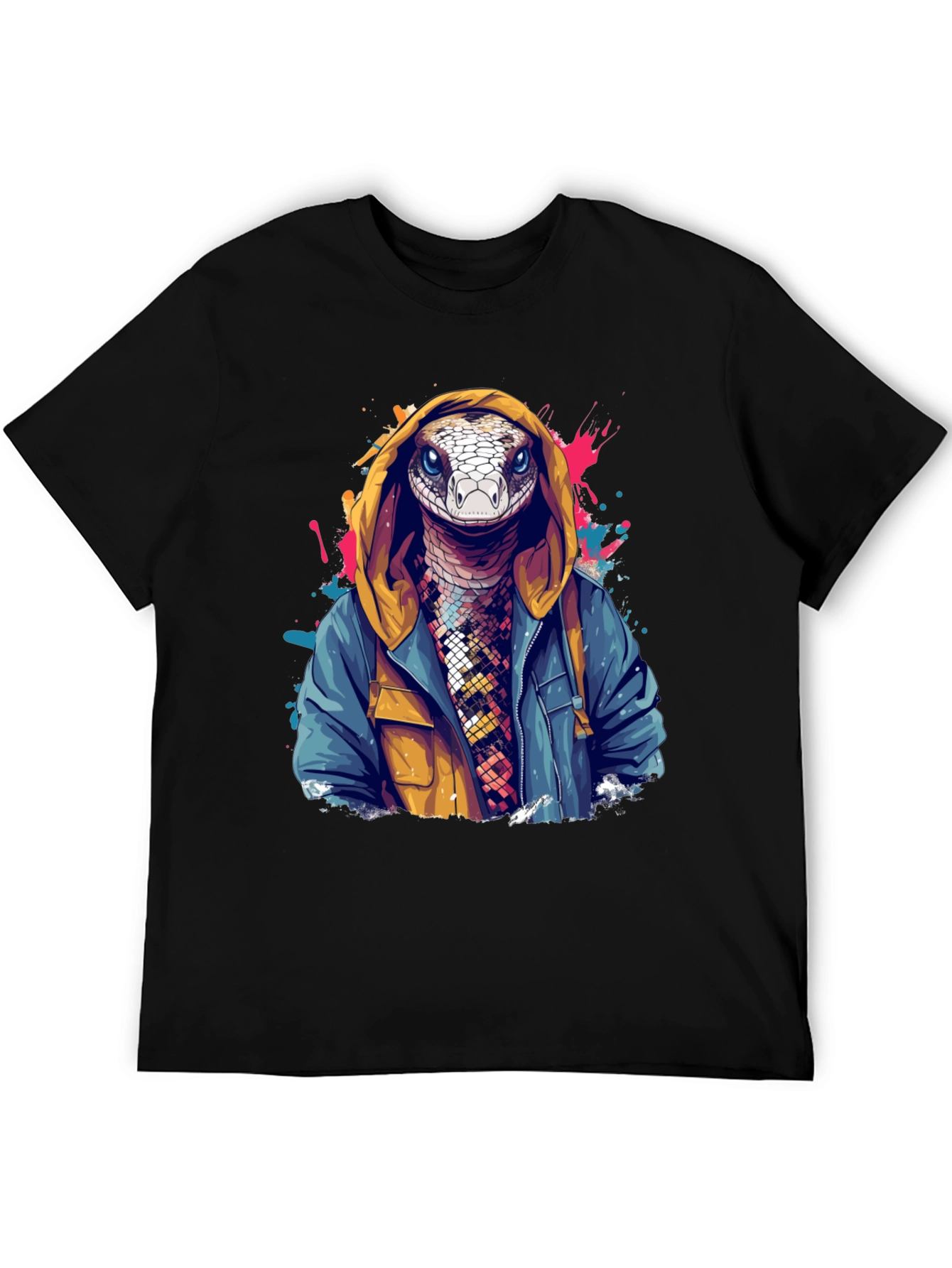 Snake in Hoodie Graphic Tee - Urban Style