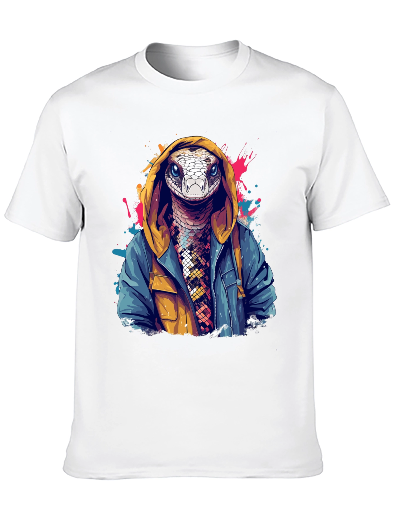 Snake in Hoodie Graphic Tee - Urban Style