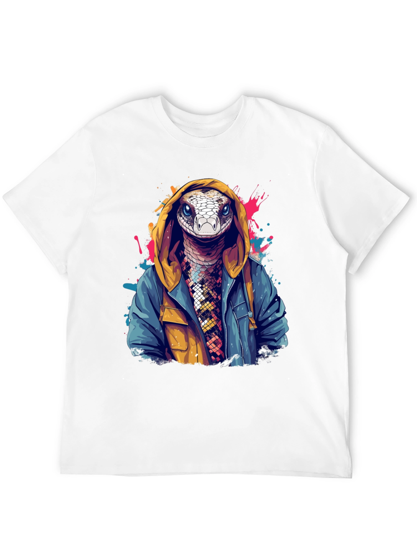Snake in Hoodie Graphic Tee - Urban Style