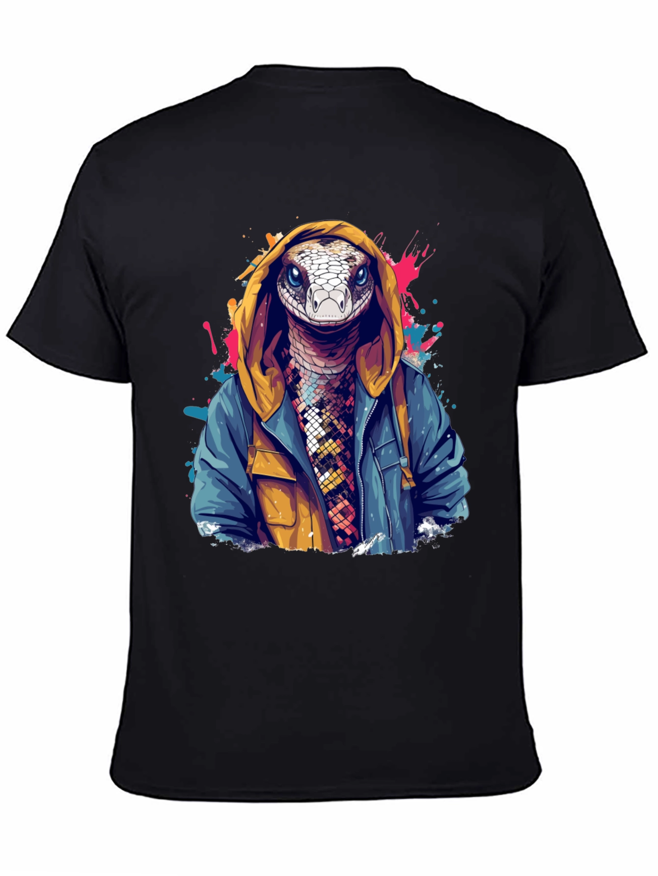 Snake in Hoodie Graphic Tee - Urban Style
