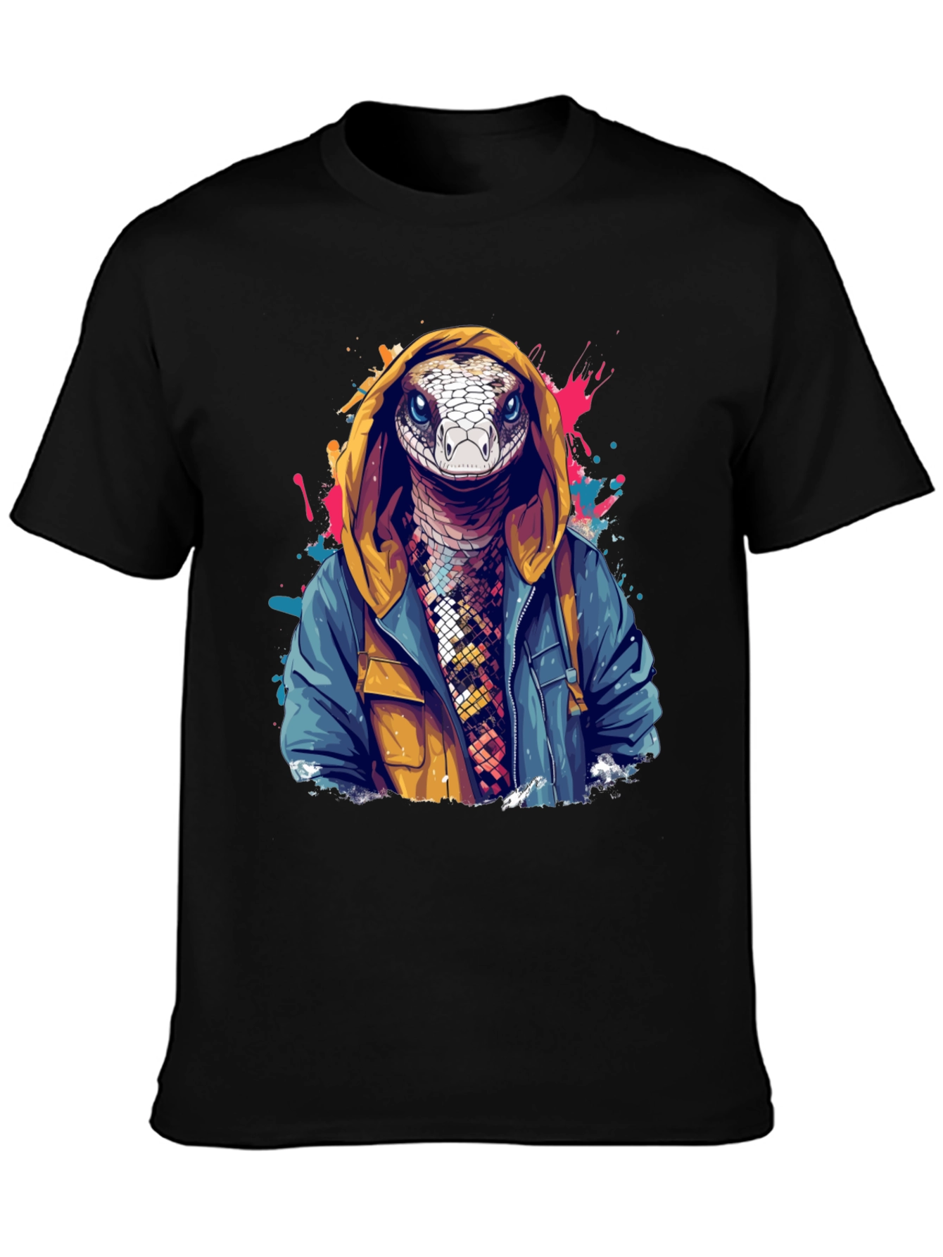 Snake in Hoodie Graphic Tee - Urban Style