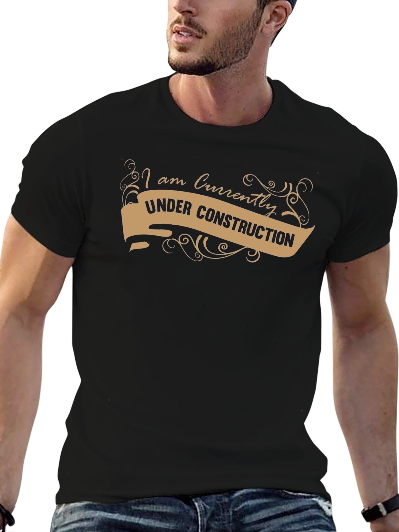 I am Currently Under Construction Black T-Shirt