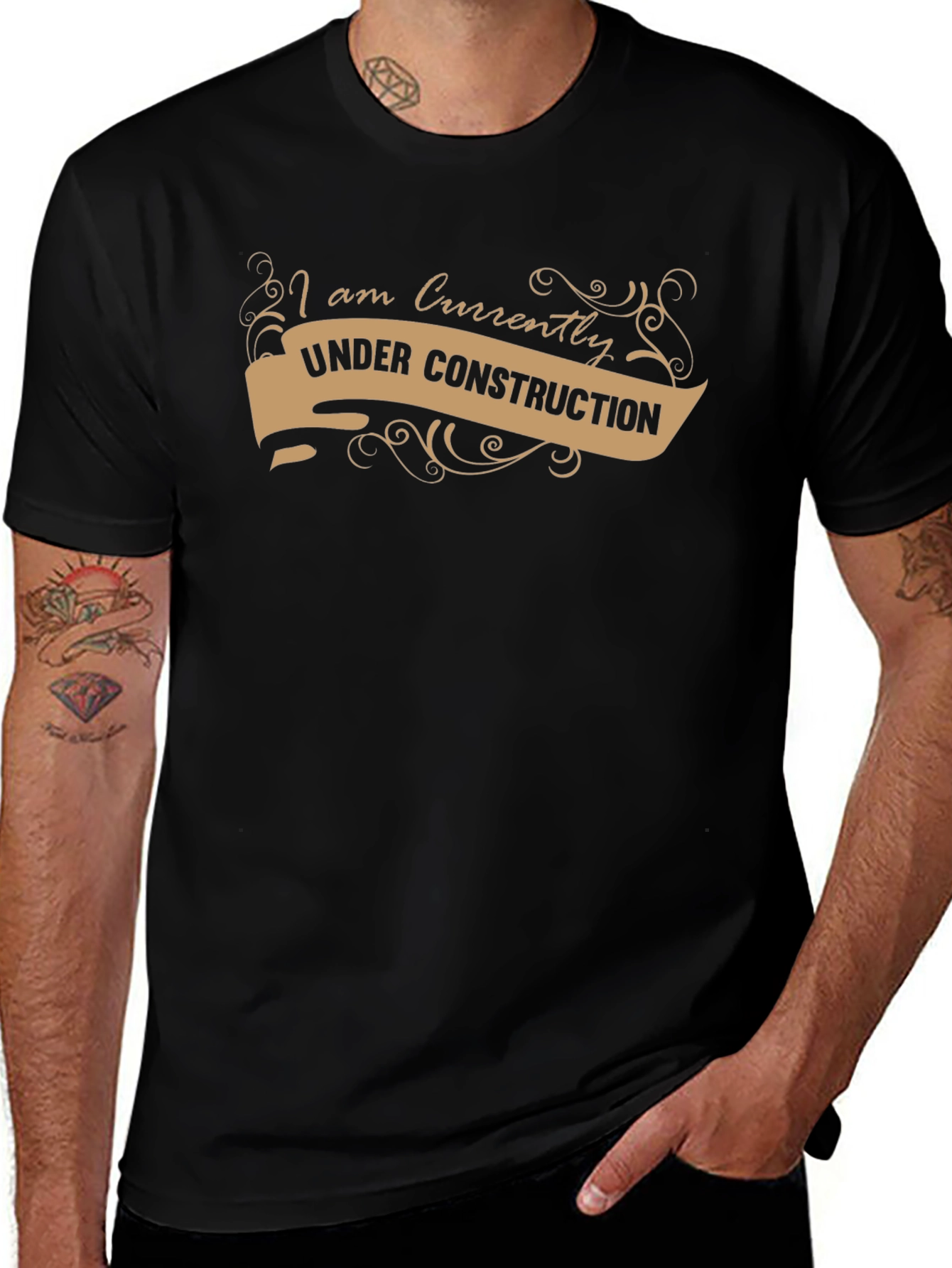 I am Currently Under Construction Black T-Shirt