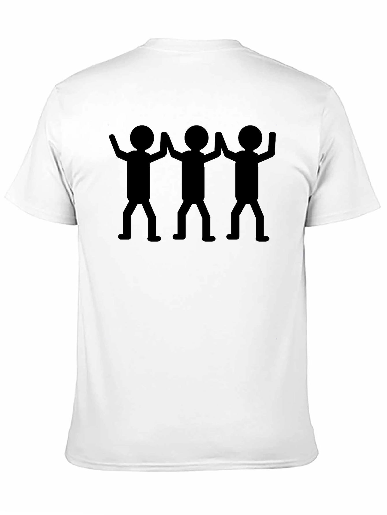 Stick Figure Celebration Black T-Shirt