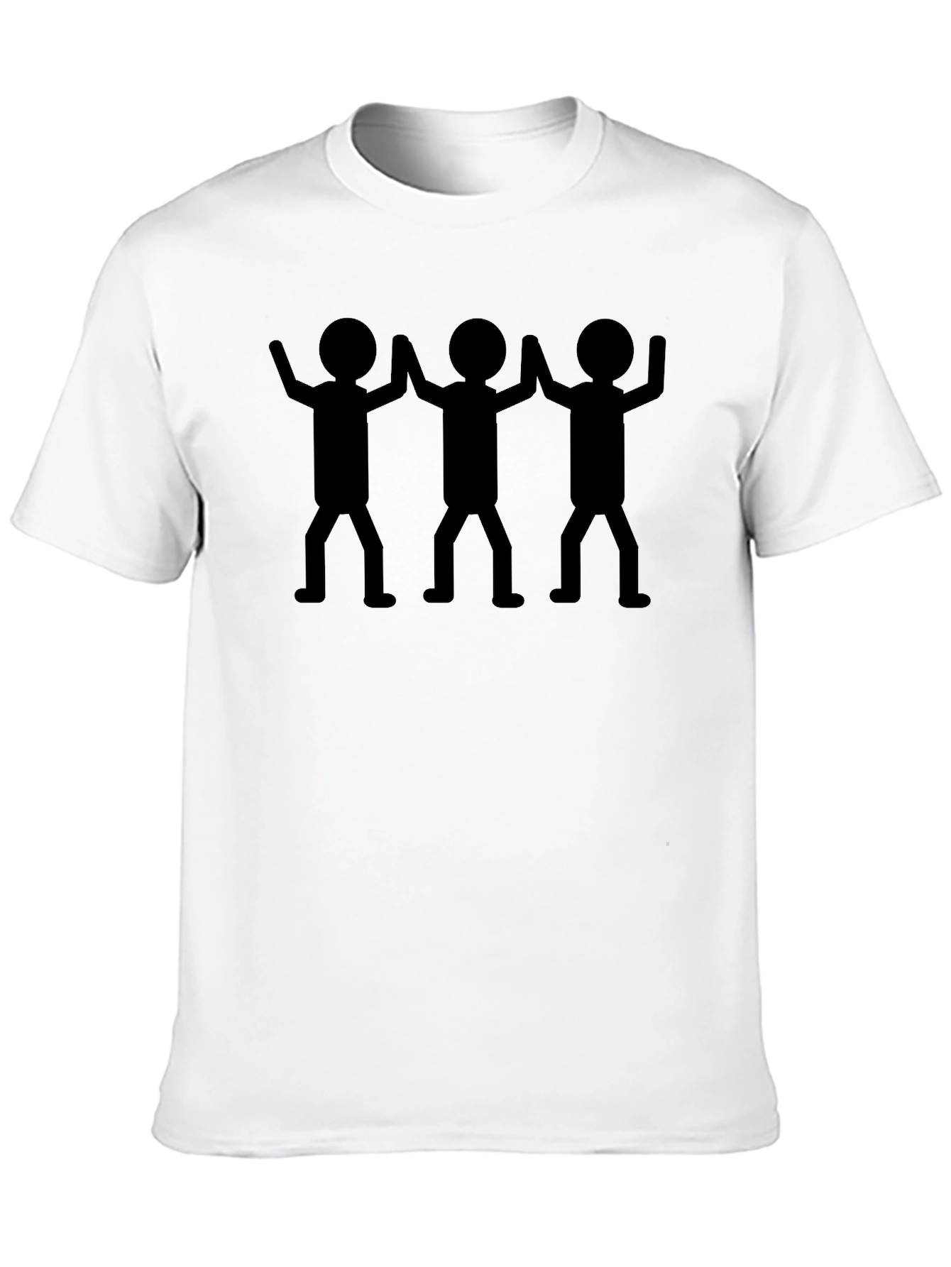 Stick Figure Celebration Black T-Shirt