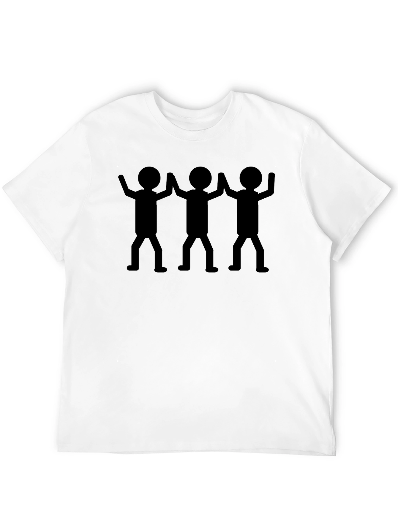 Stick Figure Celebration Black T-Shirt