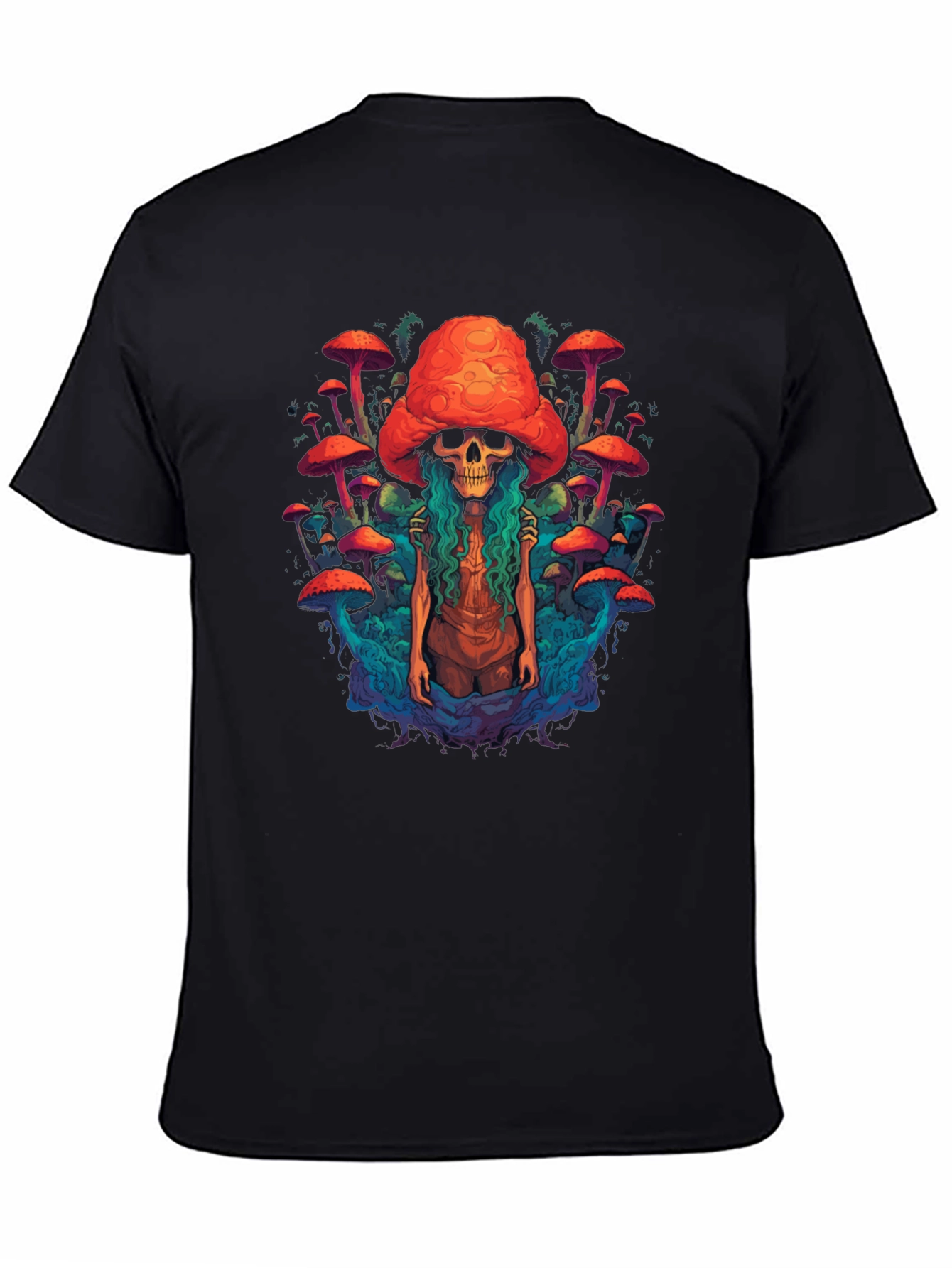 Mushroom Skull Graphic Tee - Unique Design