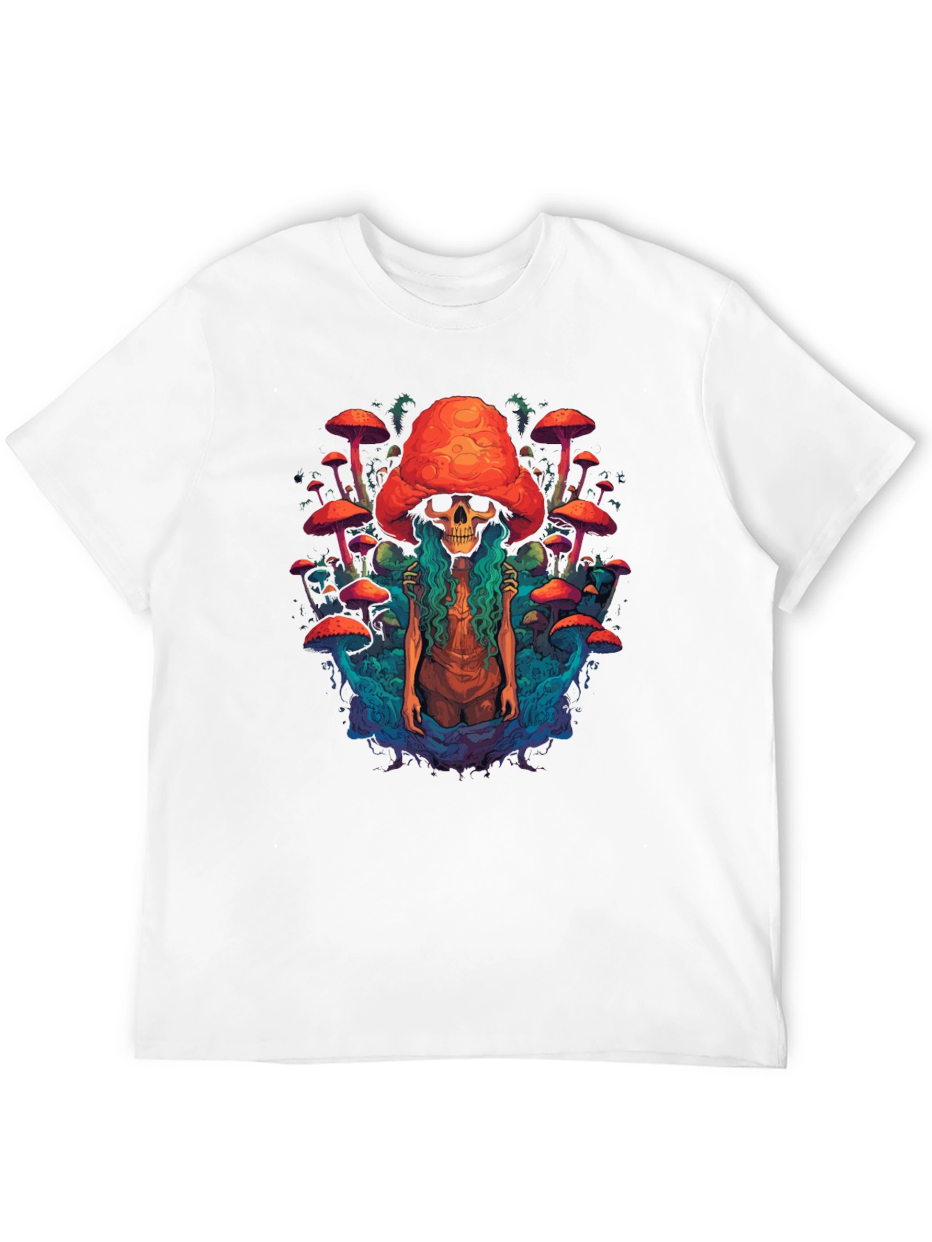 Mushroom Skull Graphic Tee - Unique Design