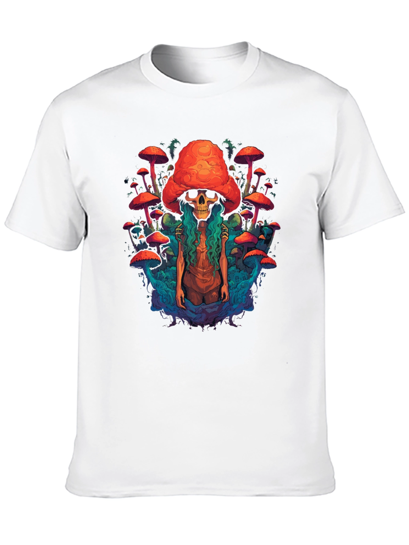 Mushroom Skull Graphic Tee - Unique Design