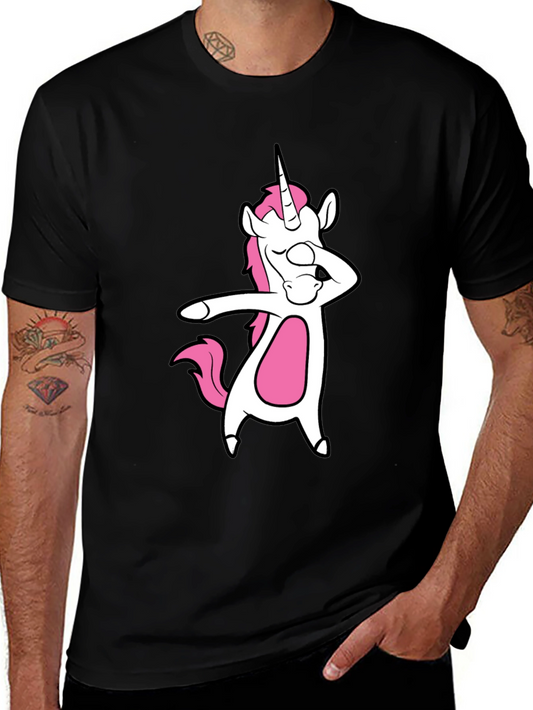Dabbing Unicorn T-Shirt - Black Cotton Tee