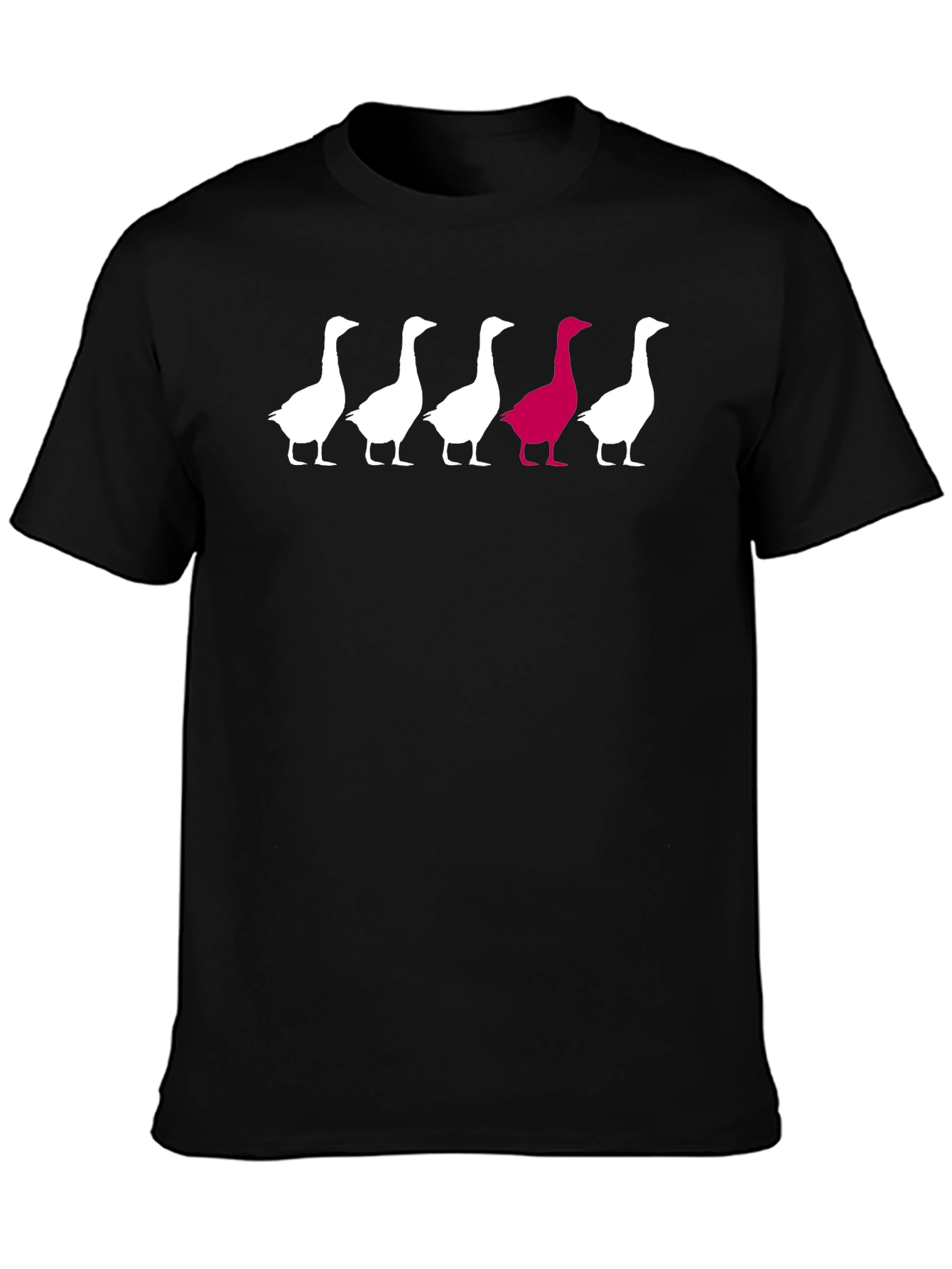 Unique Goose Graphic Tee - Black Cotton T-Shirt