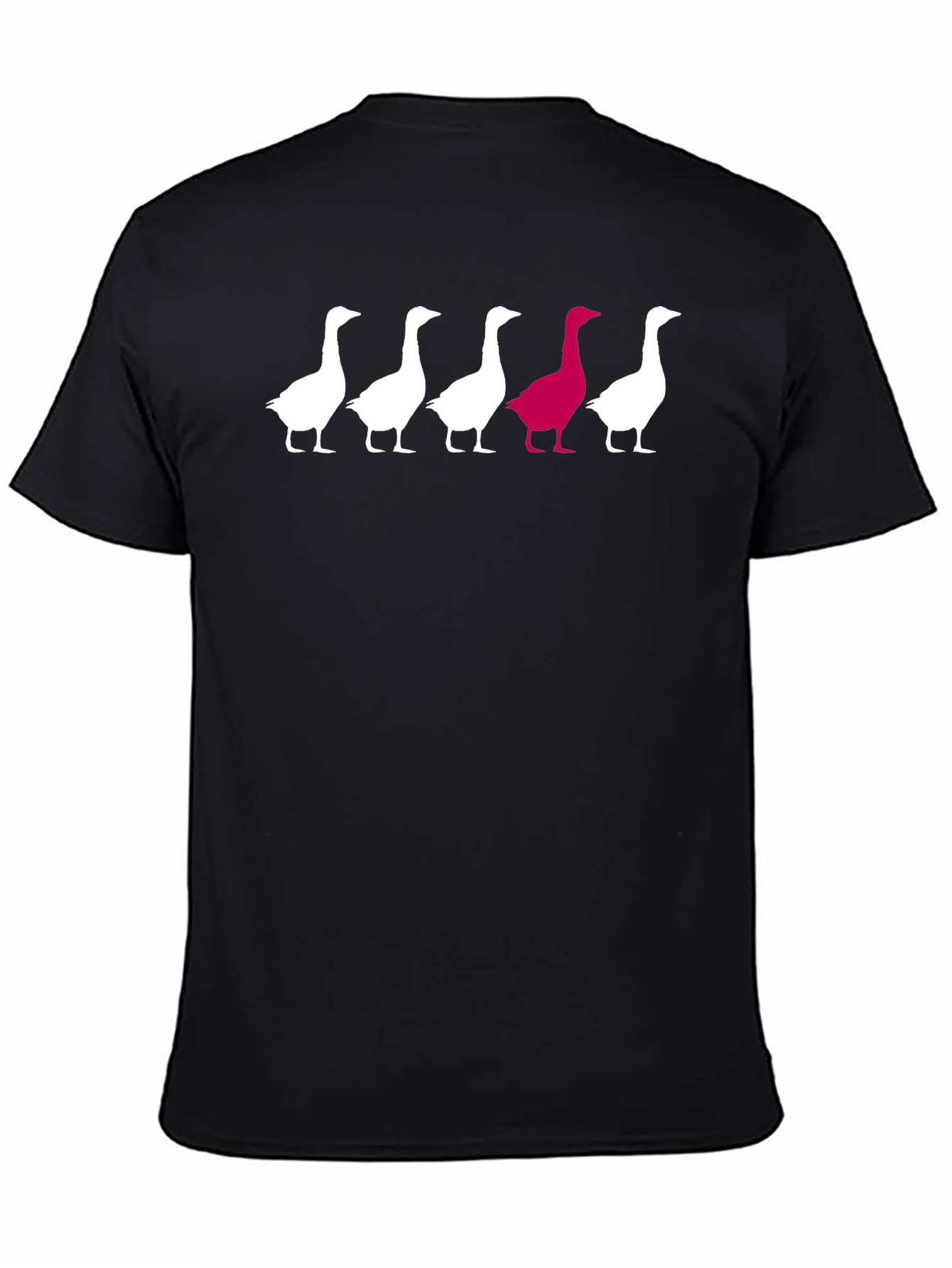Unique Goose Graphic Tee - Black Cotton T-Shirt