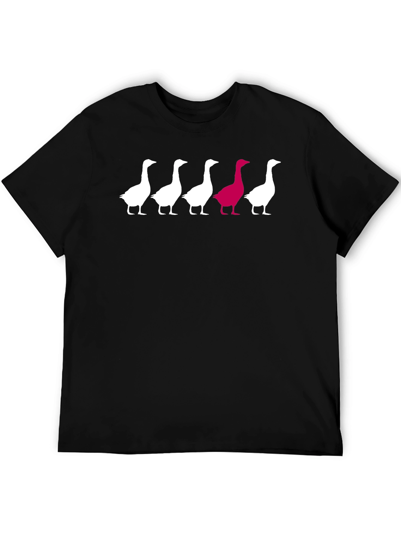 Unique Goose Graphic Tee - Black Cotton T-Shirt