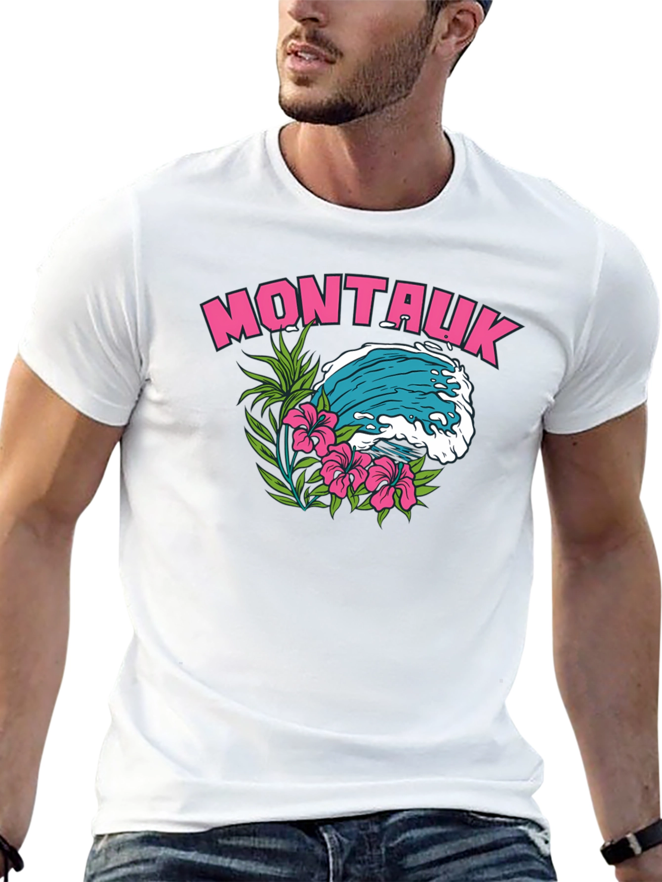 Montauk Wave Graphic T-Shirt | Island Vibe