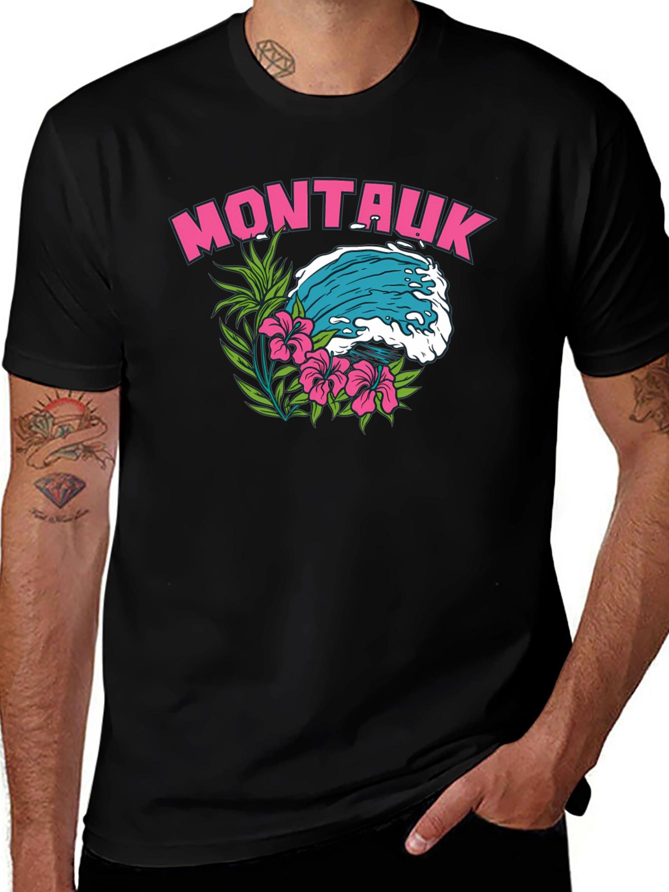 Montauk Wave Graphic T-Shirt | Island Vibe