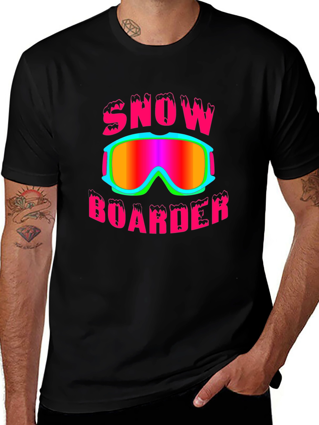 Snowboarder Graphic Tee - Black T-Shirt