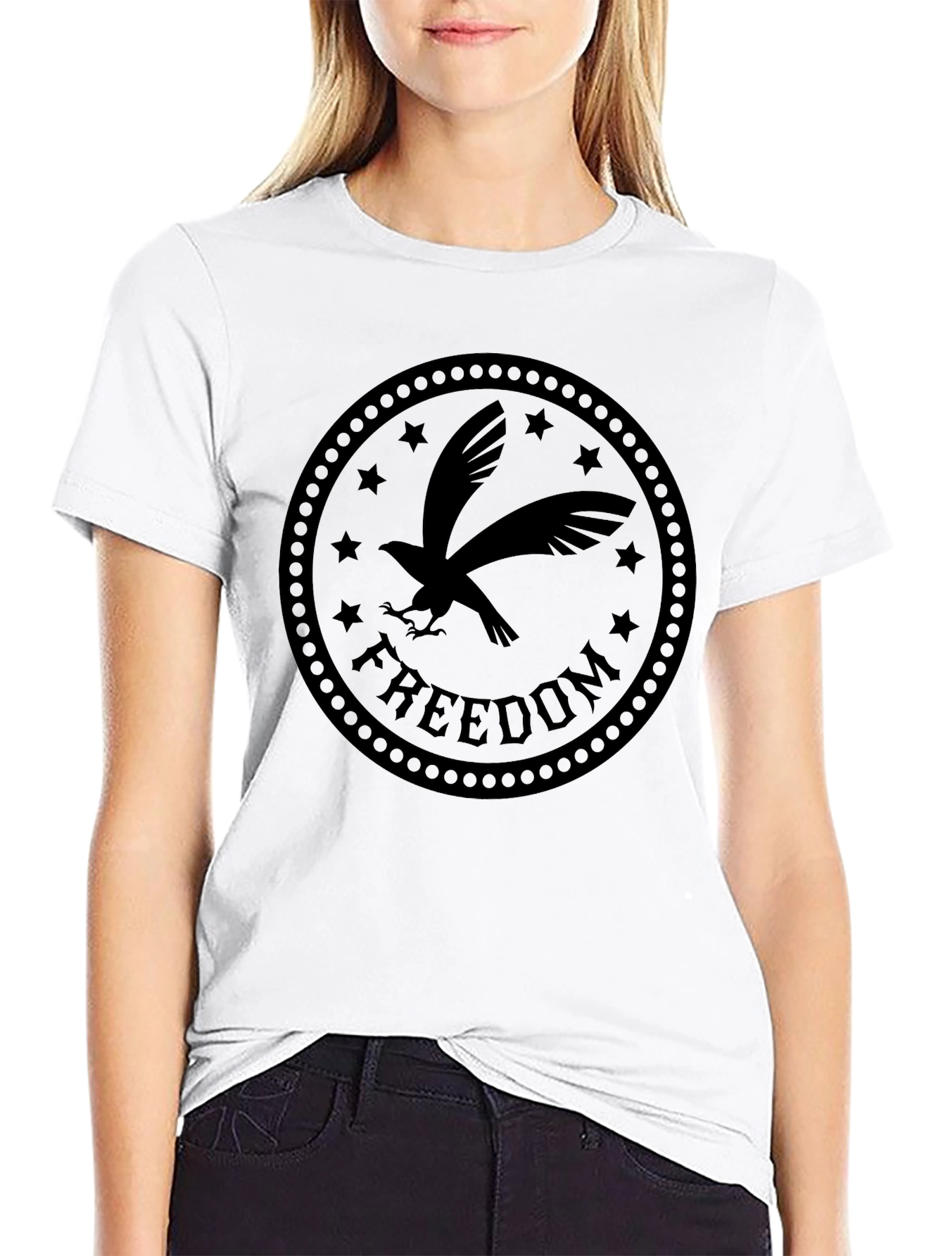 Freedom Eagle Graphic Tee - Black