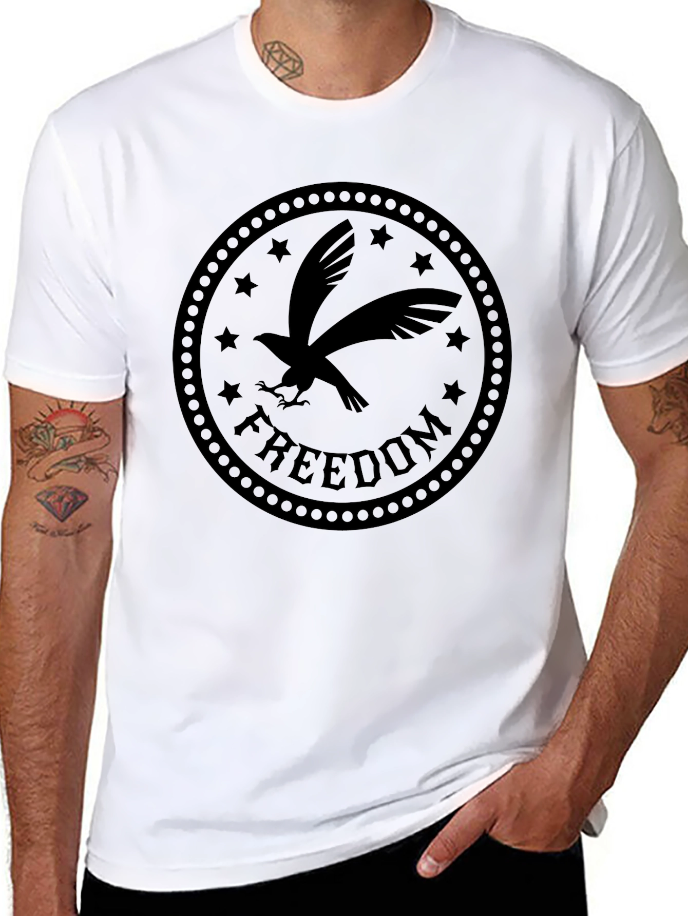 Freedom Eagle Graphic Tee - Black