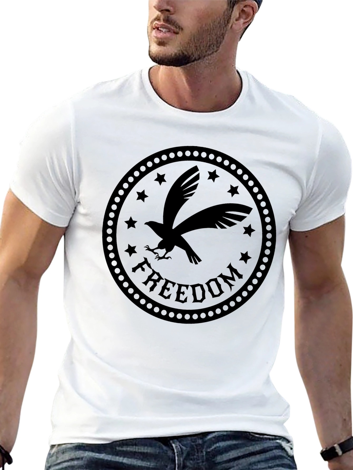 Freedom Eagle Graphic Tee - Black