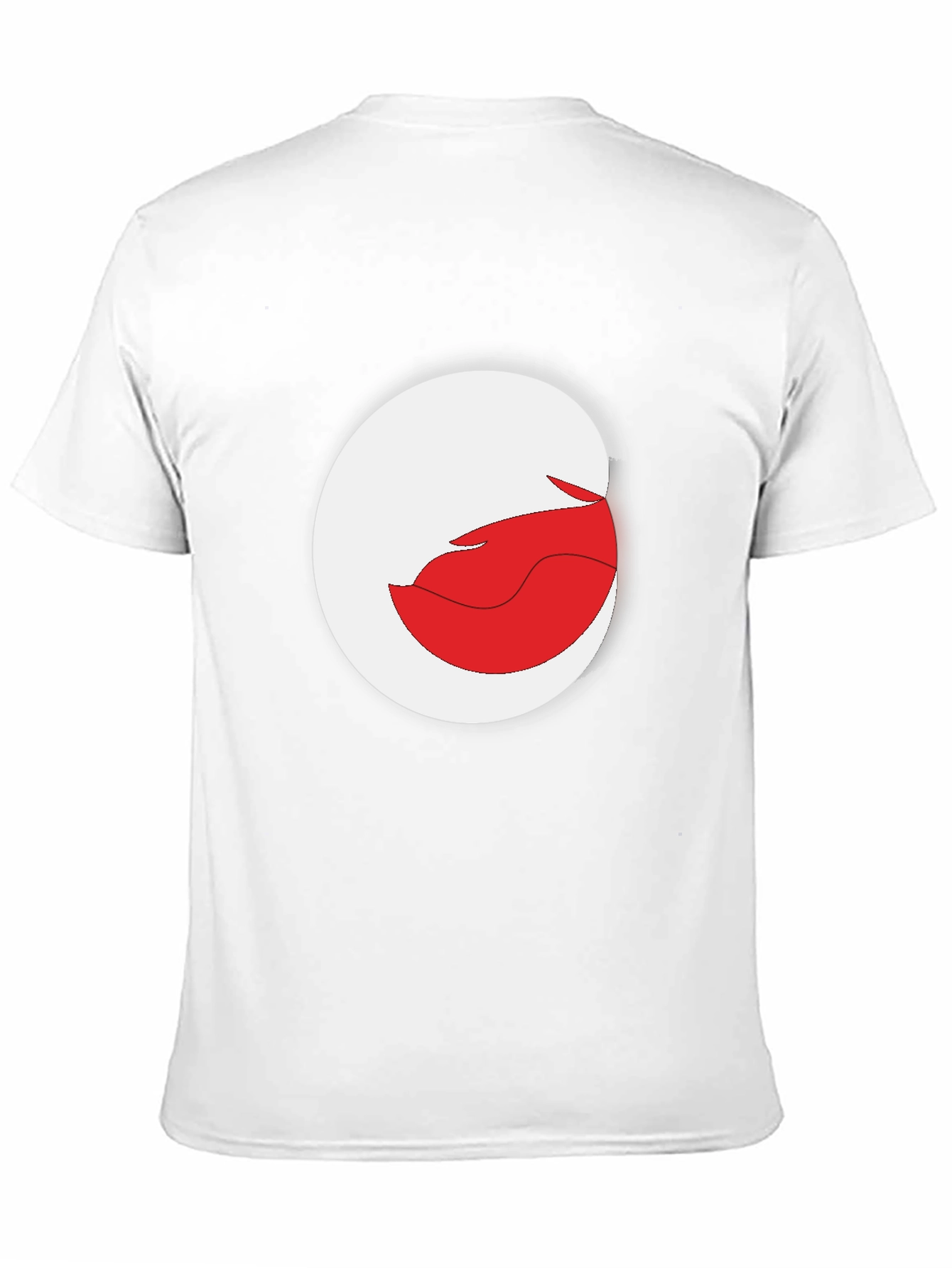 Abstract Red and White Graphic Print Black T-Shirt