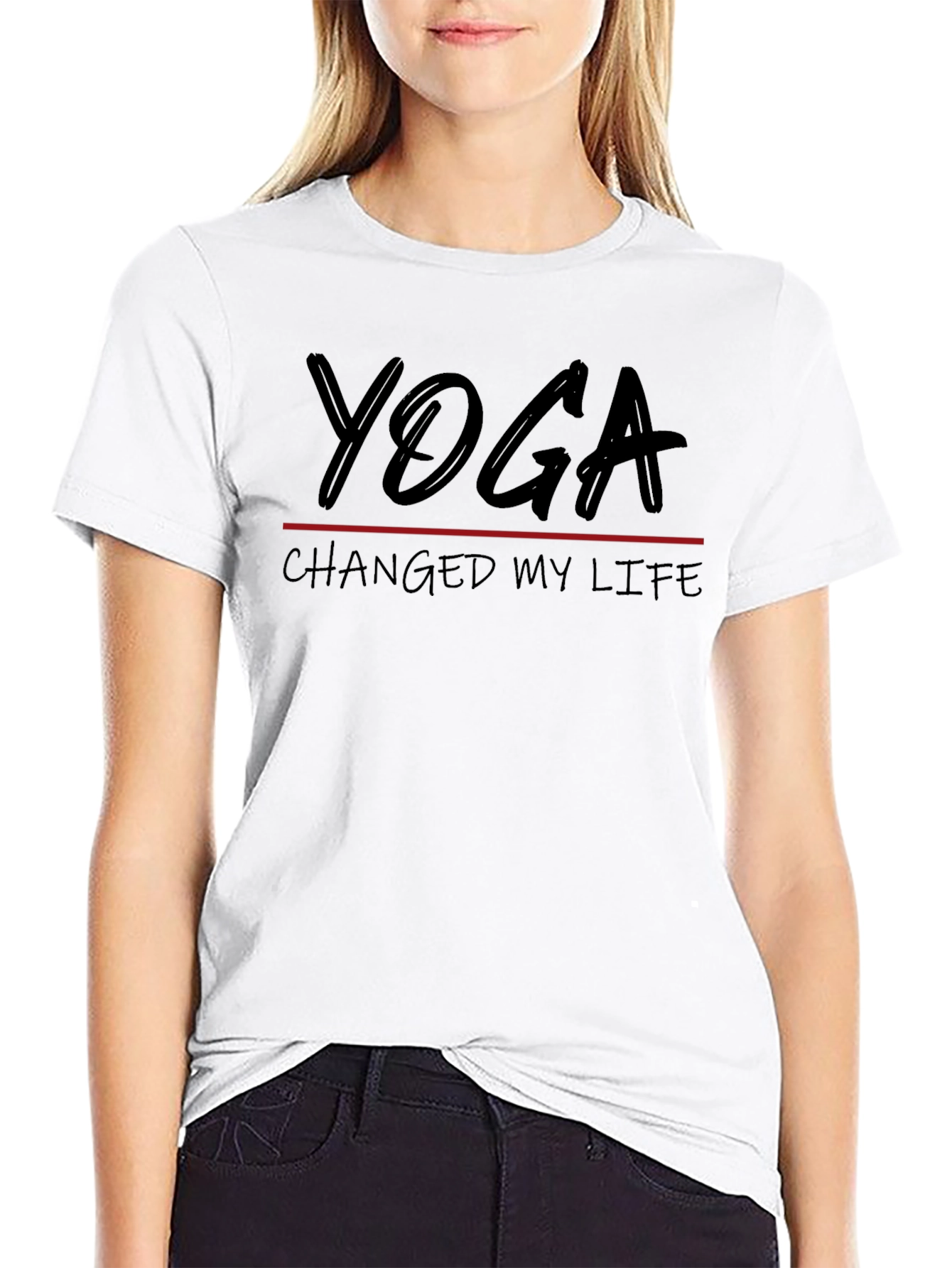 Yoga Changed My Life Black T-Shirt