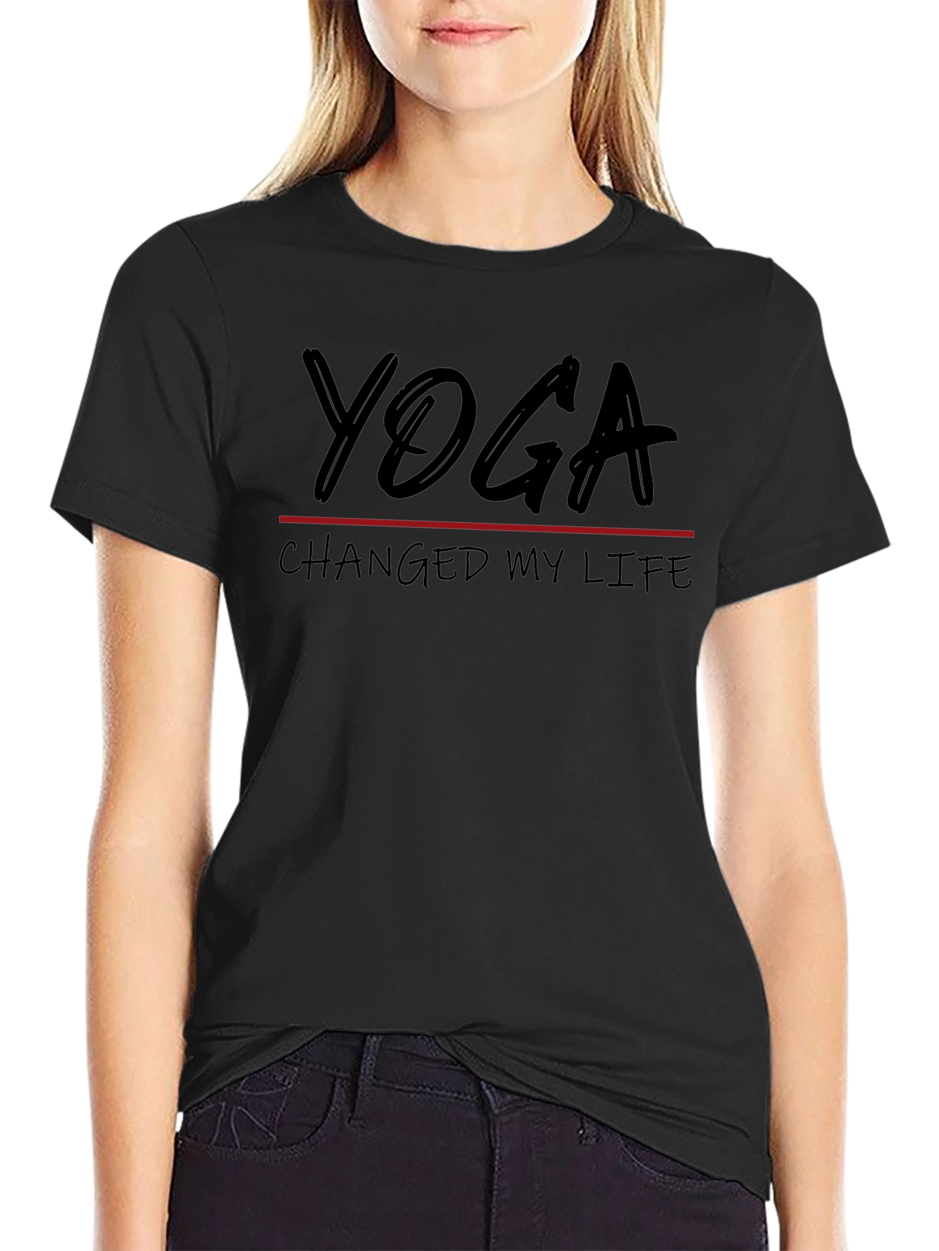 Yoga Changed My Life Black T-Shirt