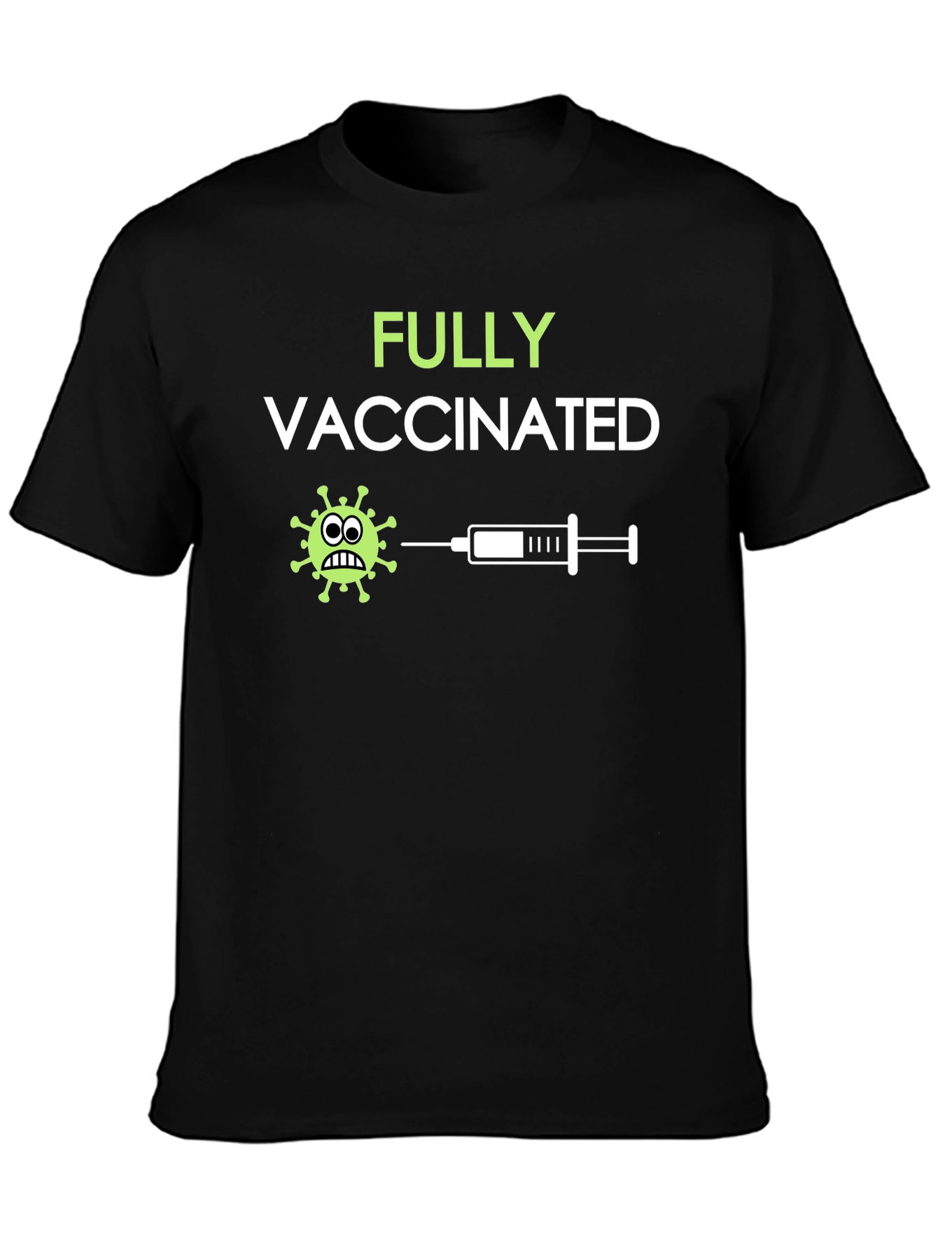 Fully Vaccinated Graphic Tee - Black Cotton T-Shirt