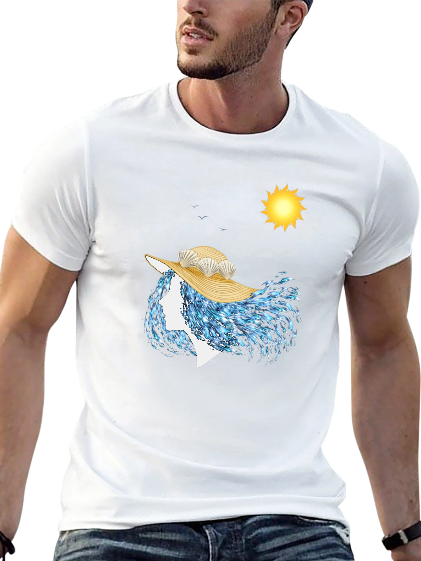 Ocean Wave Woman T-Shirt - Unique Artistic Design