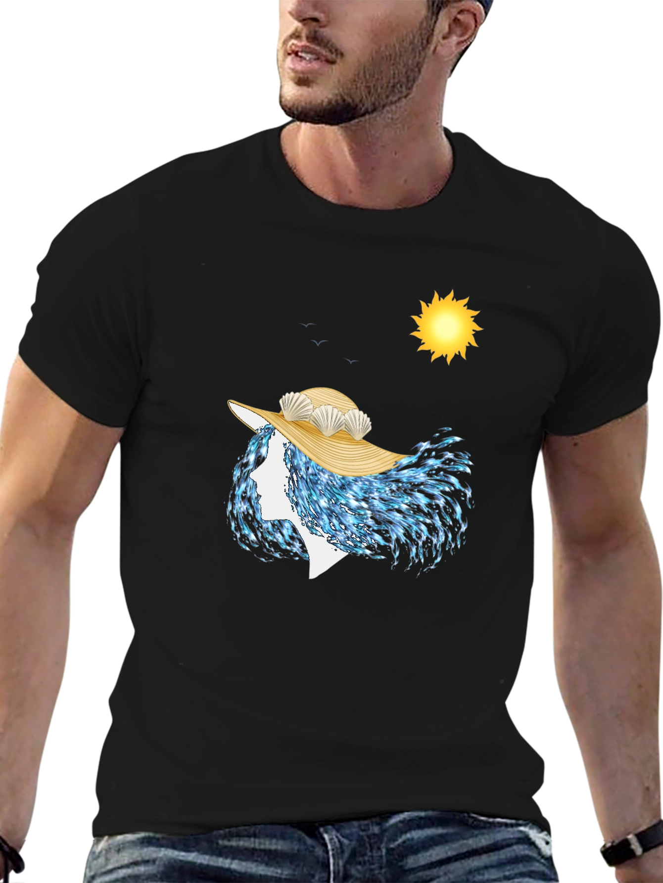 Ocean Wave Woman T-Shirt - Unique Artistic Design