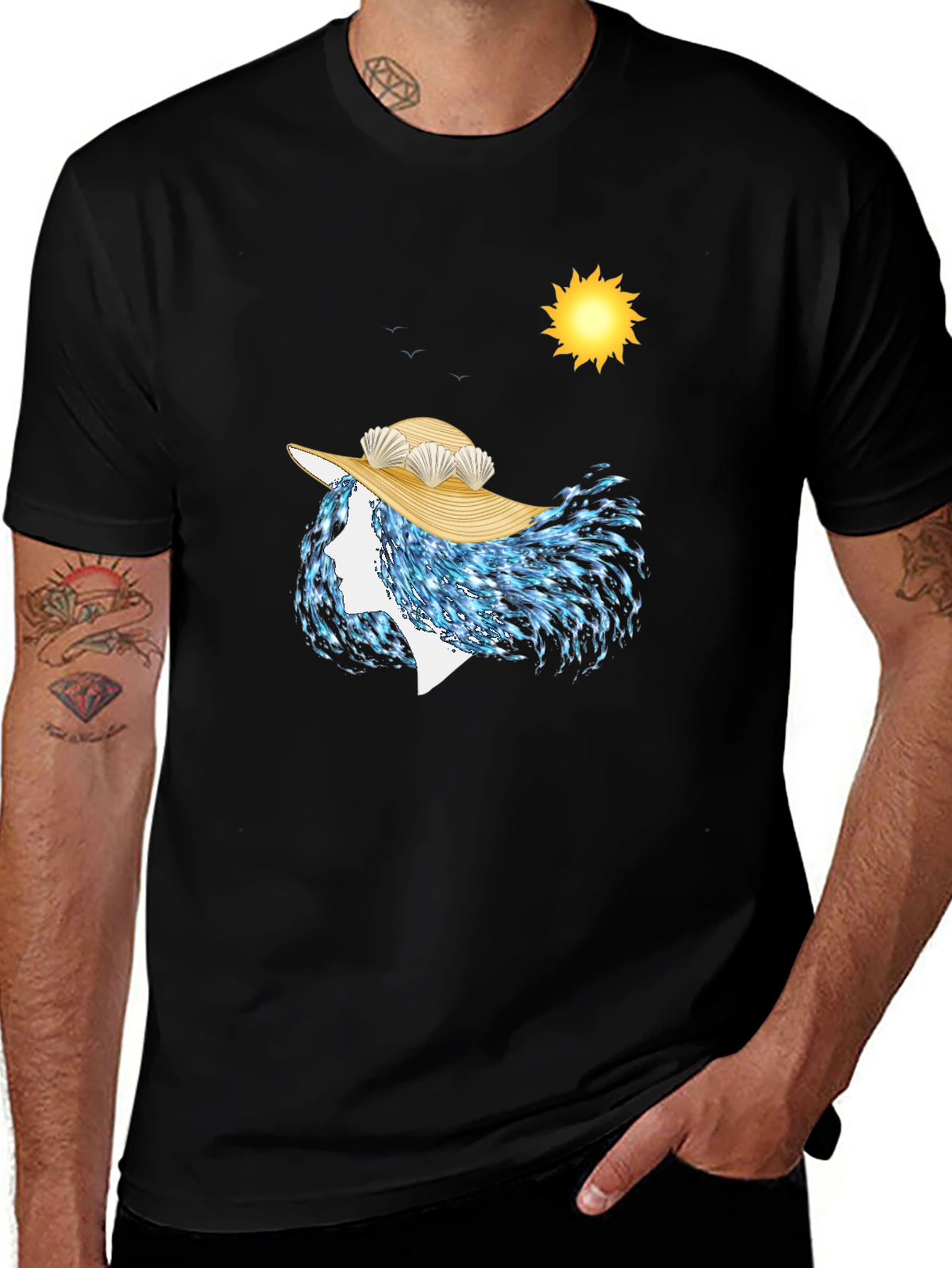 Ocean Wave Woman T-Shirt - Unique Artistic Design
