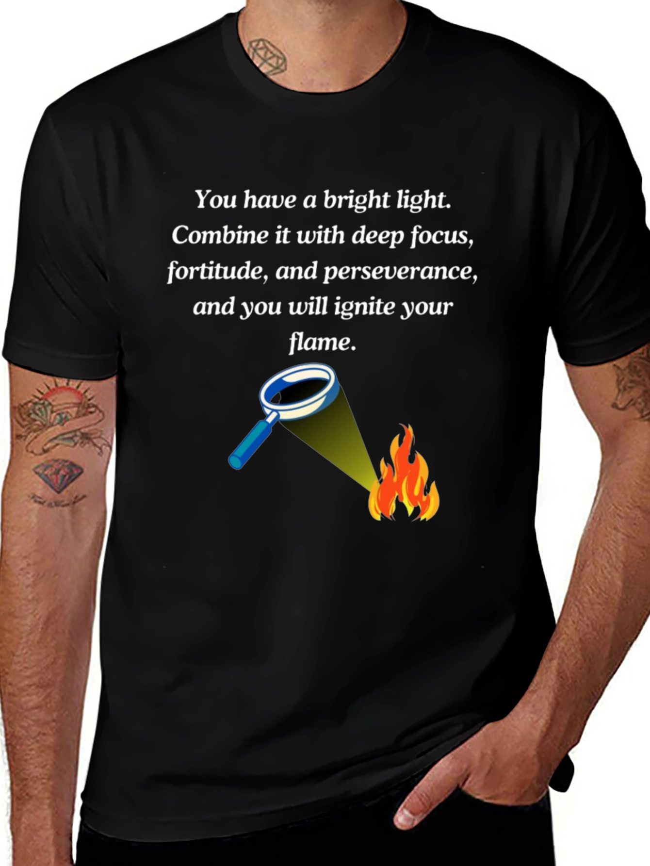 Bright Light Flame T-Shirt - Inspirational Design