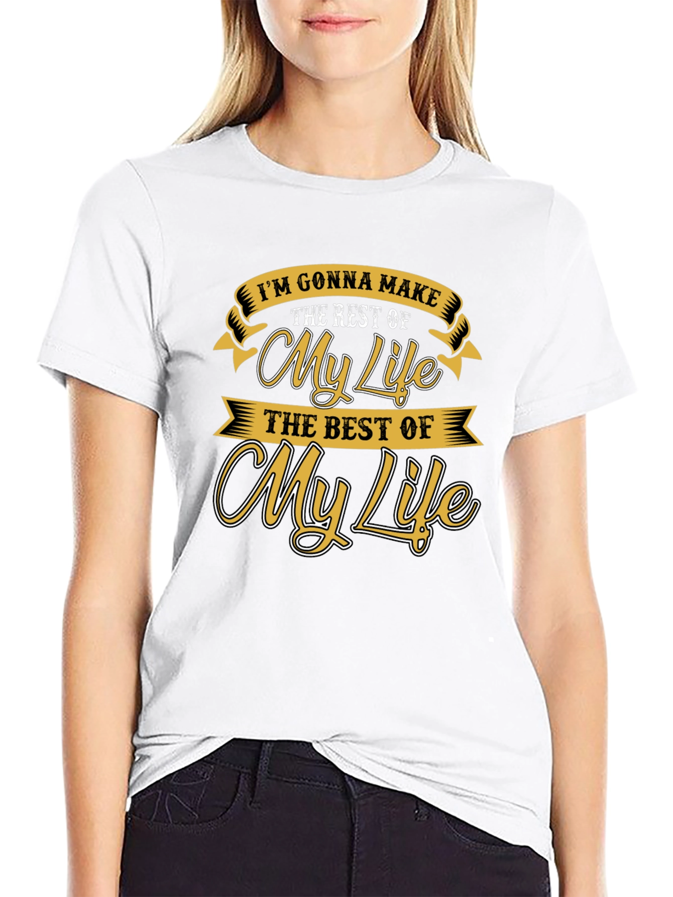 Motivational My Life Graphic Print Tee