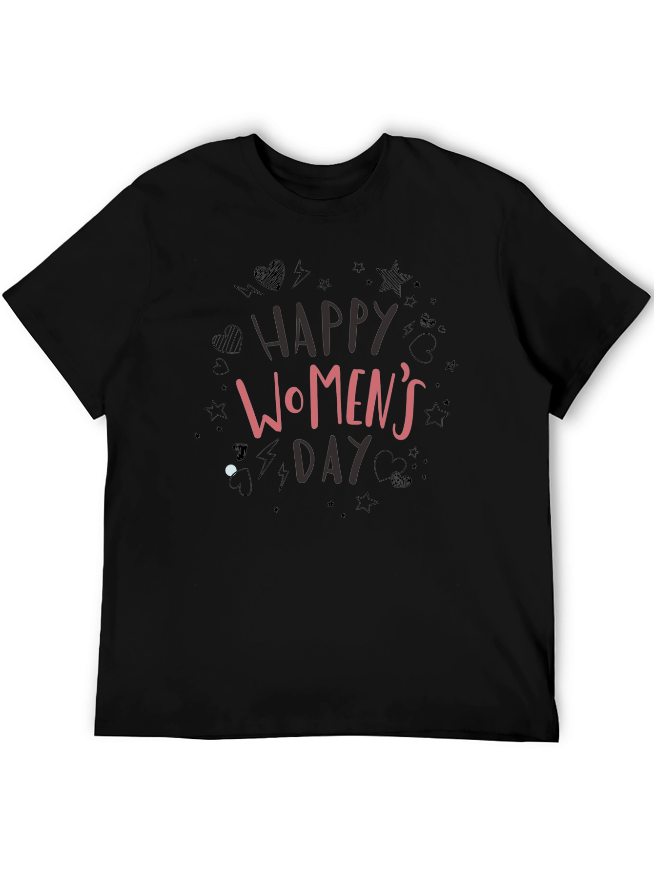 Happy Womens Day T-Shirt - Black Graphic Tee