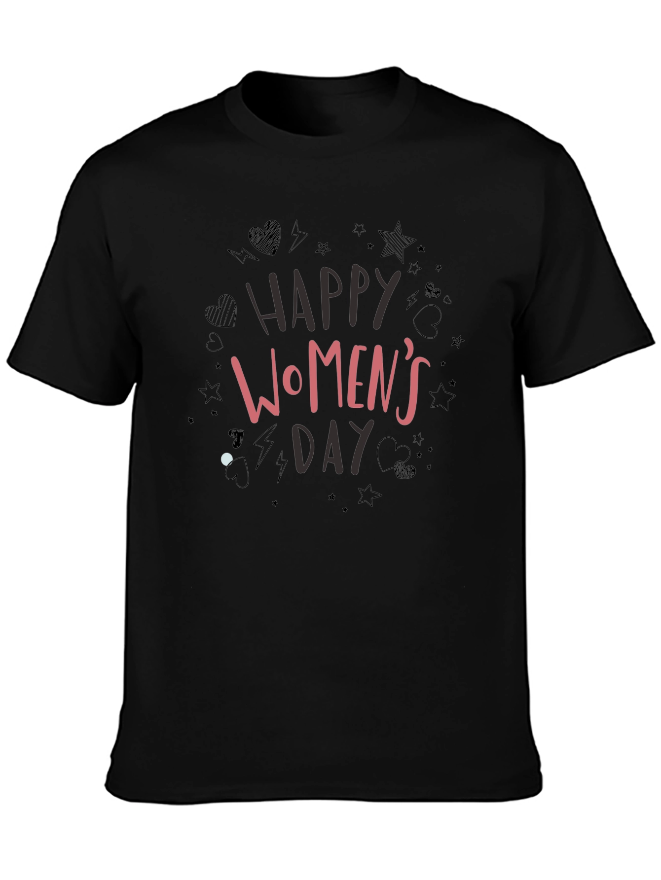 Happy Womens Day T-Shirt - Black Graphic Tee