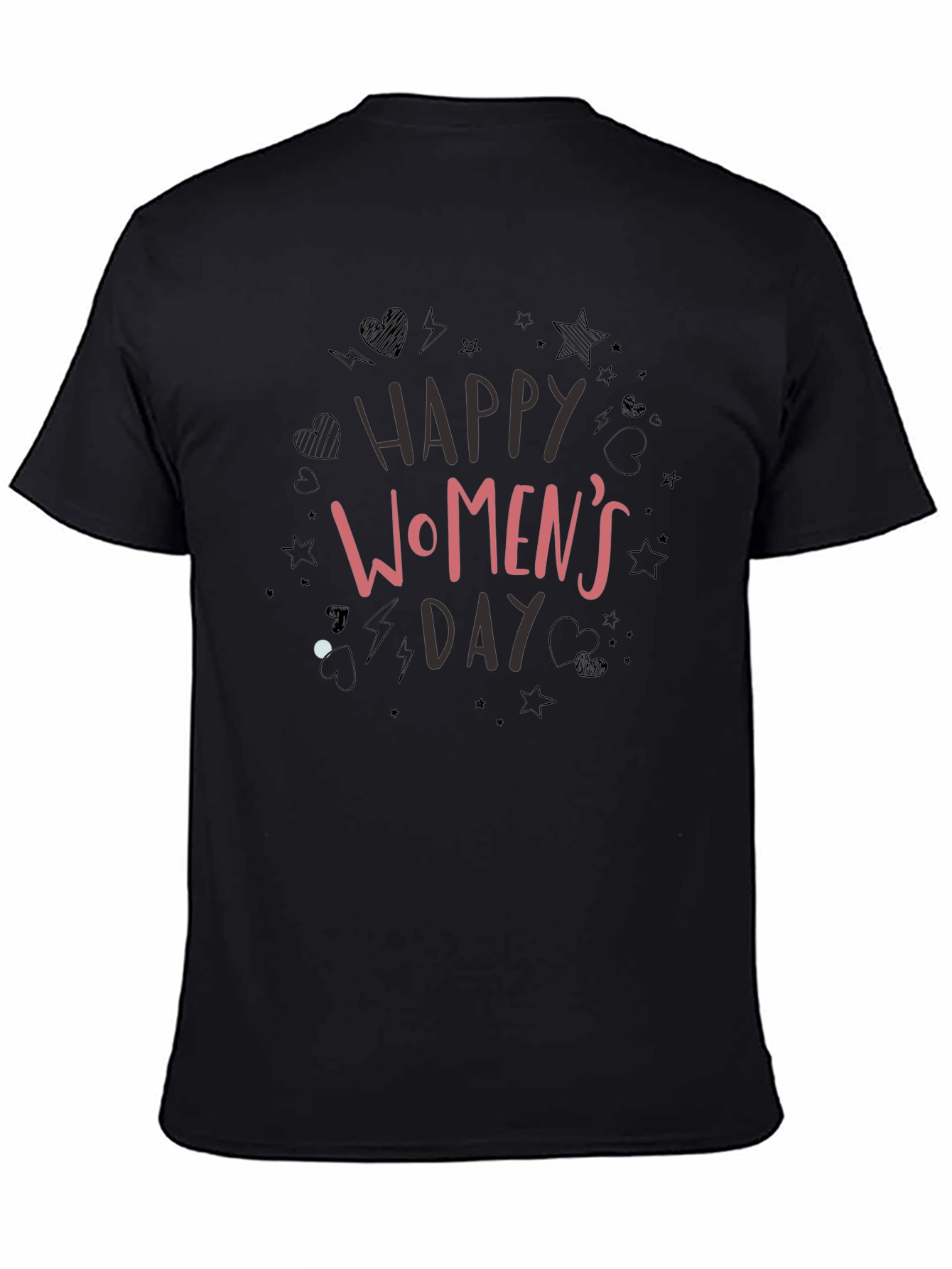 Happy Womens Day T-Shirt - Black Graphic Tee