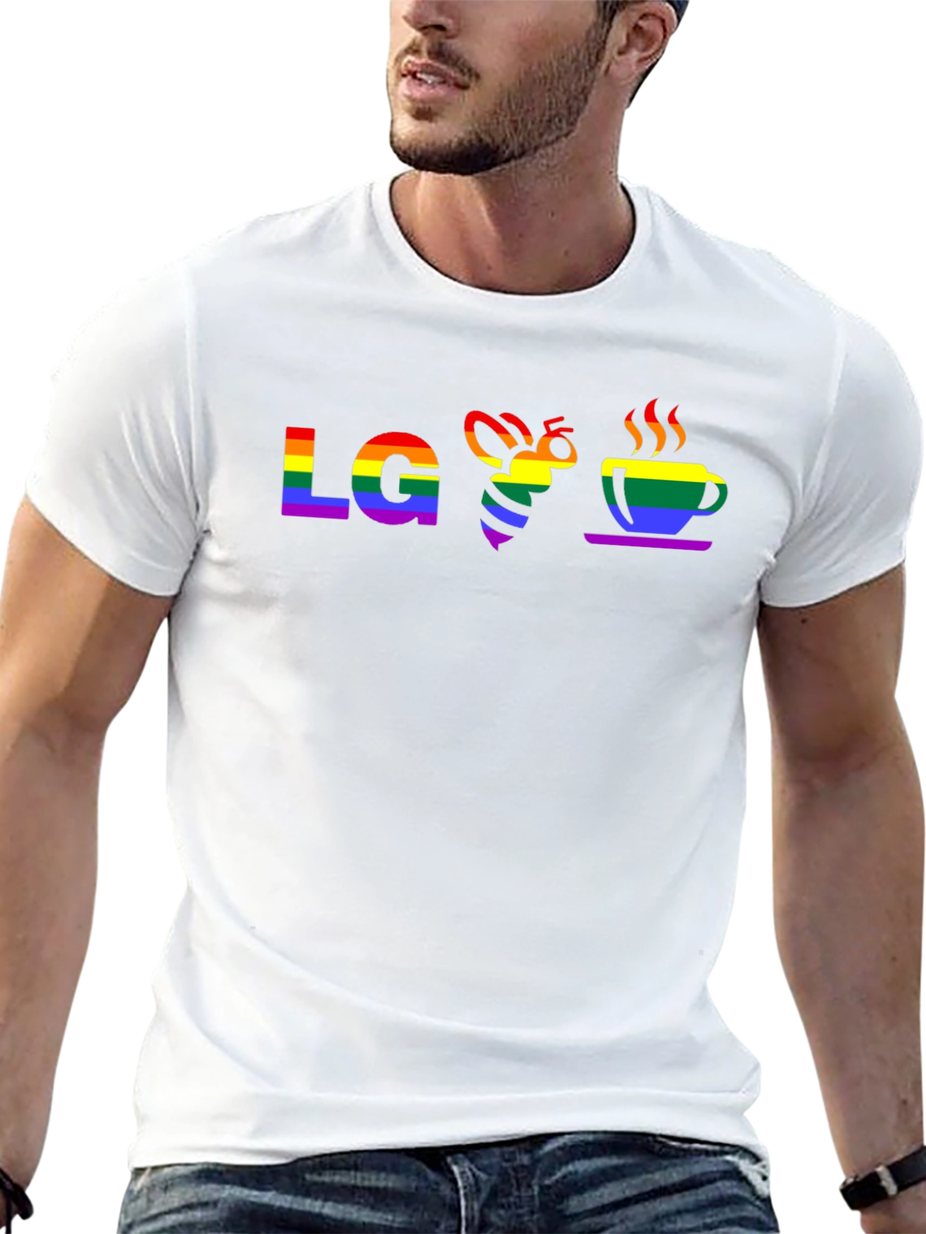 LGBTQ+ Pride Love Bee Coffee T-Shirt