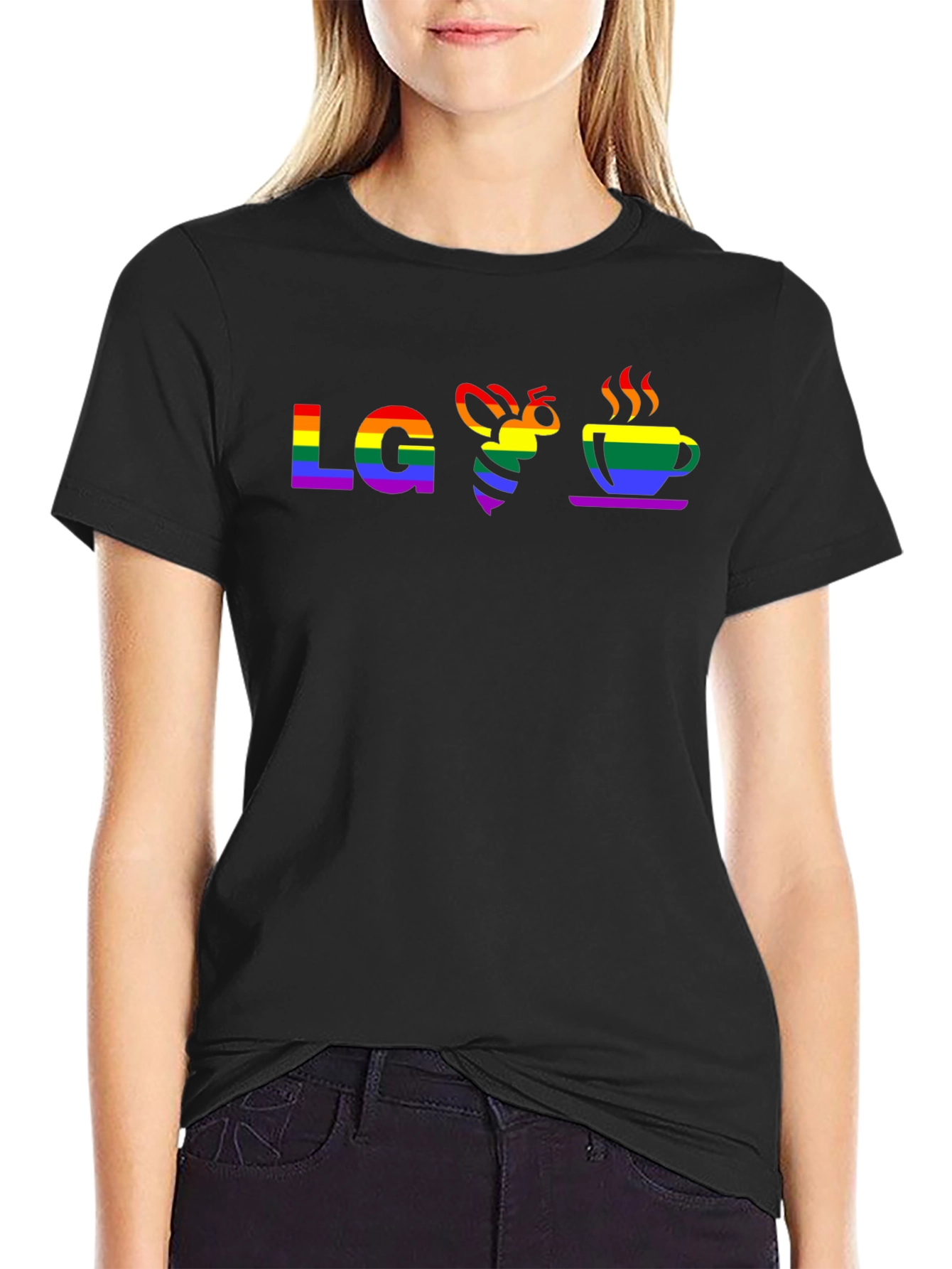 LGBTQ+ Pride Love Bee Coffee T-Shirt