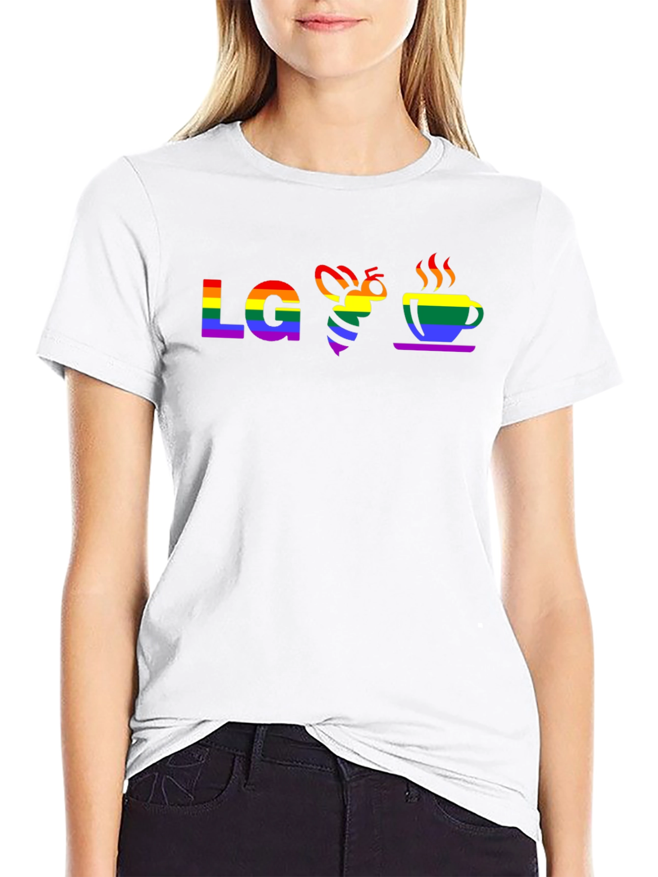 LGBTQ+ Pride Love Bee Coffee T-Shirt