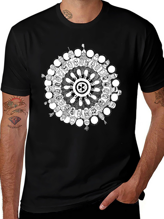 Unique Circle Graphic Tee - Soft Cotton Blend Shirt
