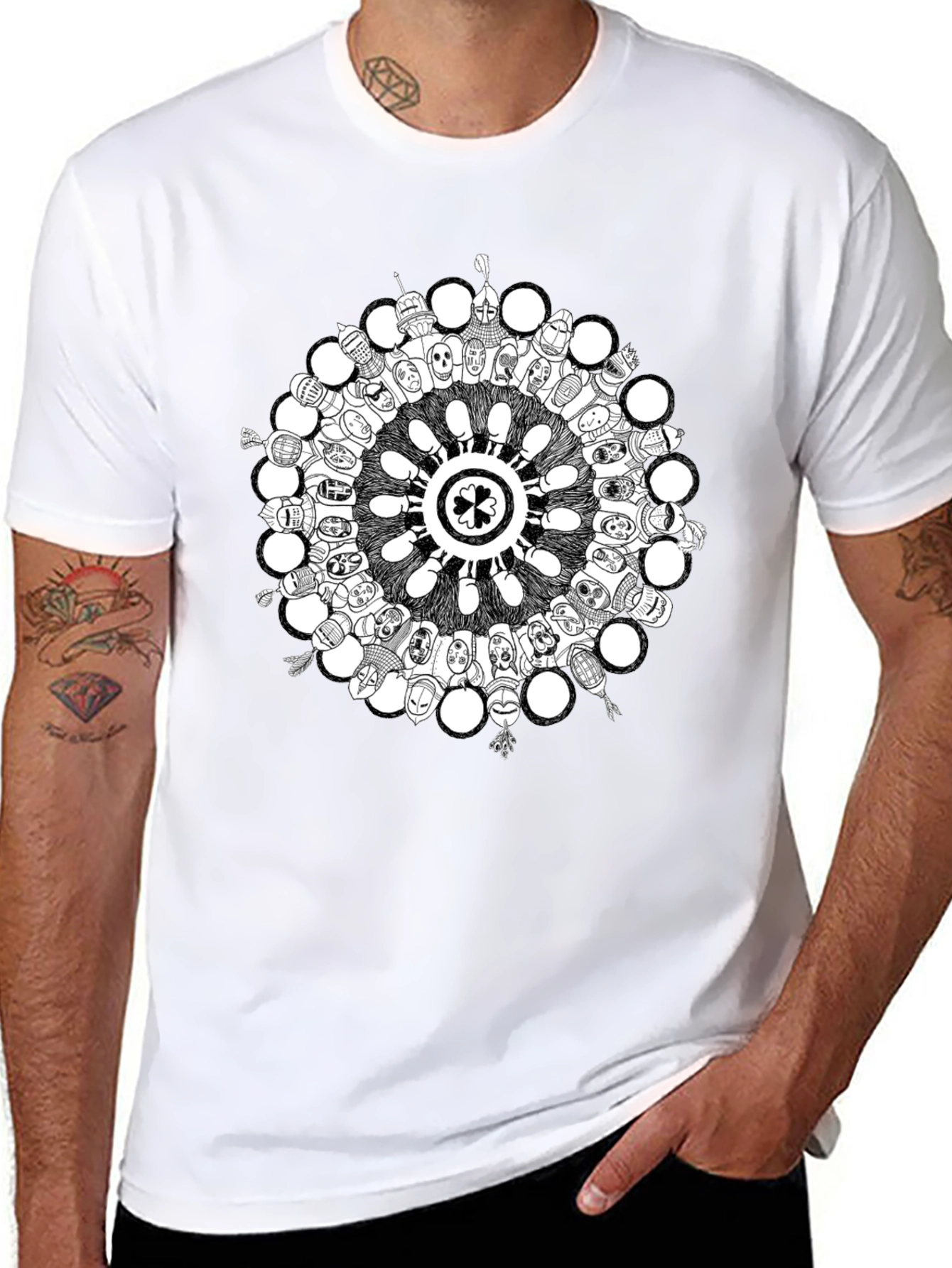 Unique Circle Graphic Tee - Soft Cotton Blend Shirt