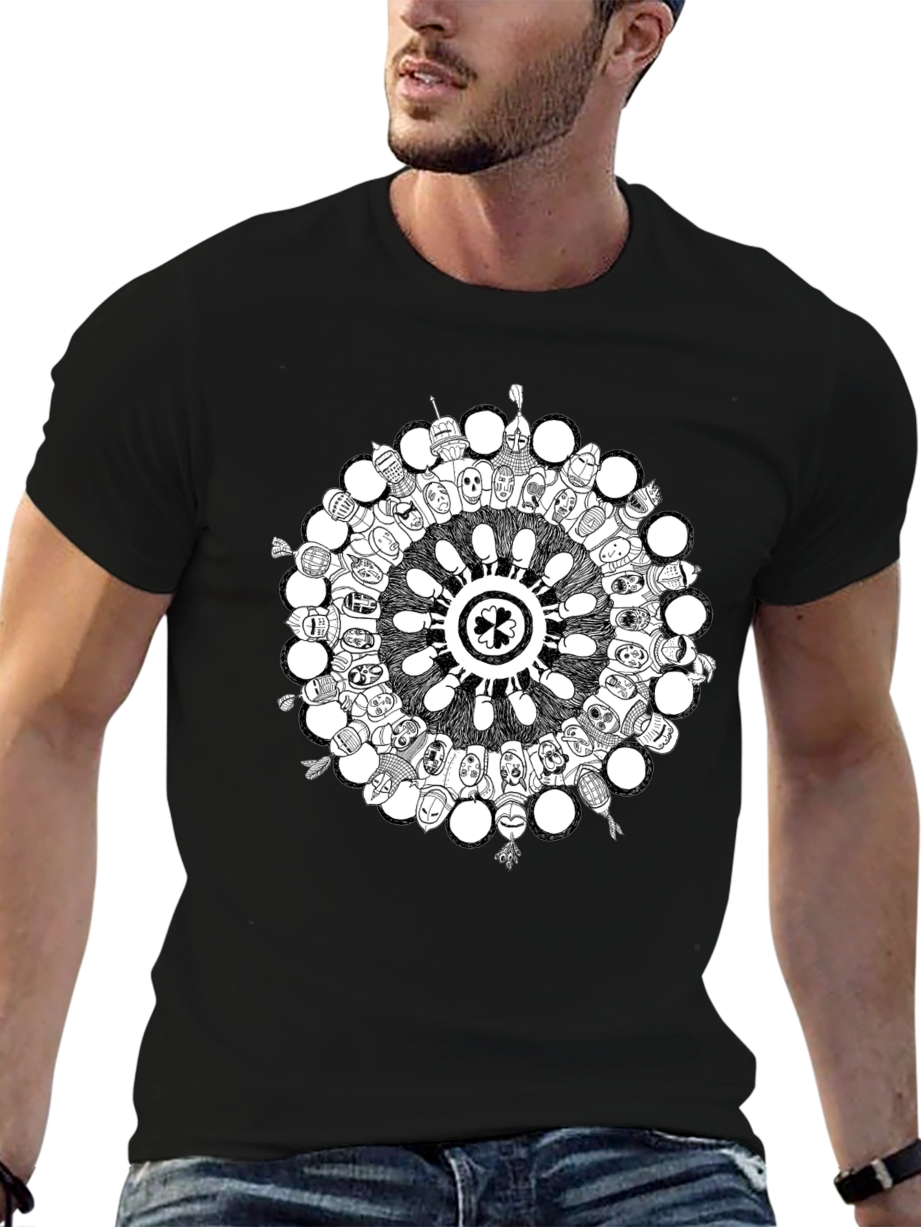 Unique Circle Graphic Tee - Soft Cotton Blend Shirt