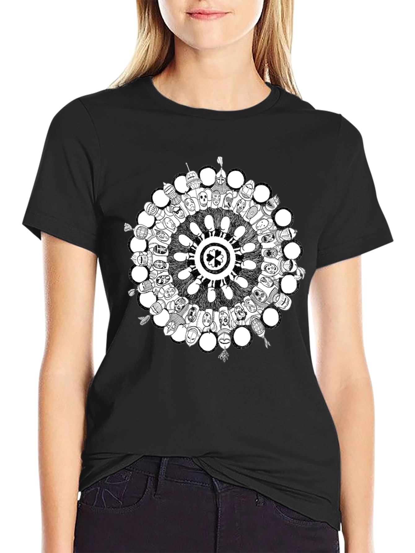 Unique Circle Graphic Tee - Soft Cotton Blend Shirt