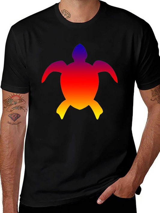 Rainbow Turtle Graphic Tee - Mens Black T-Shirt