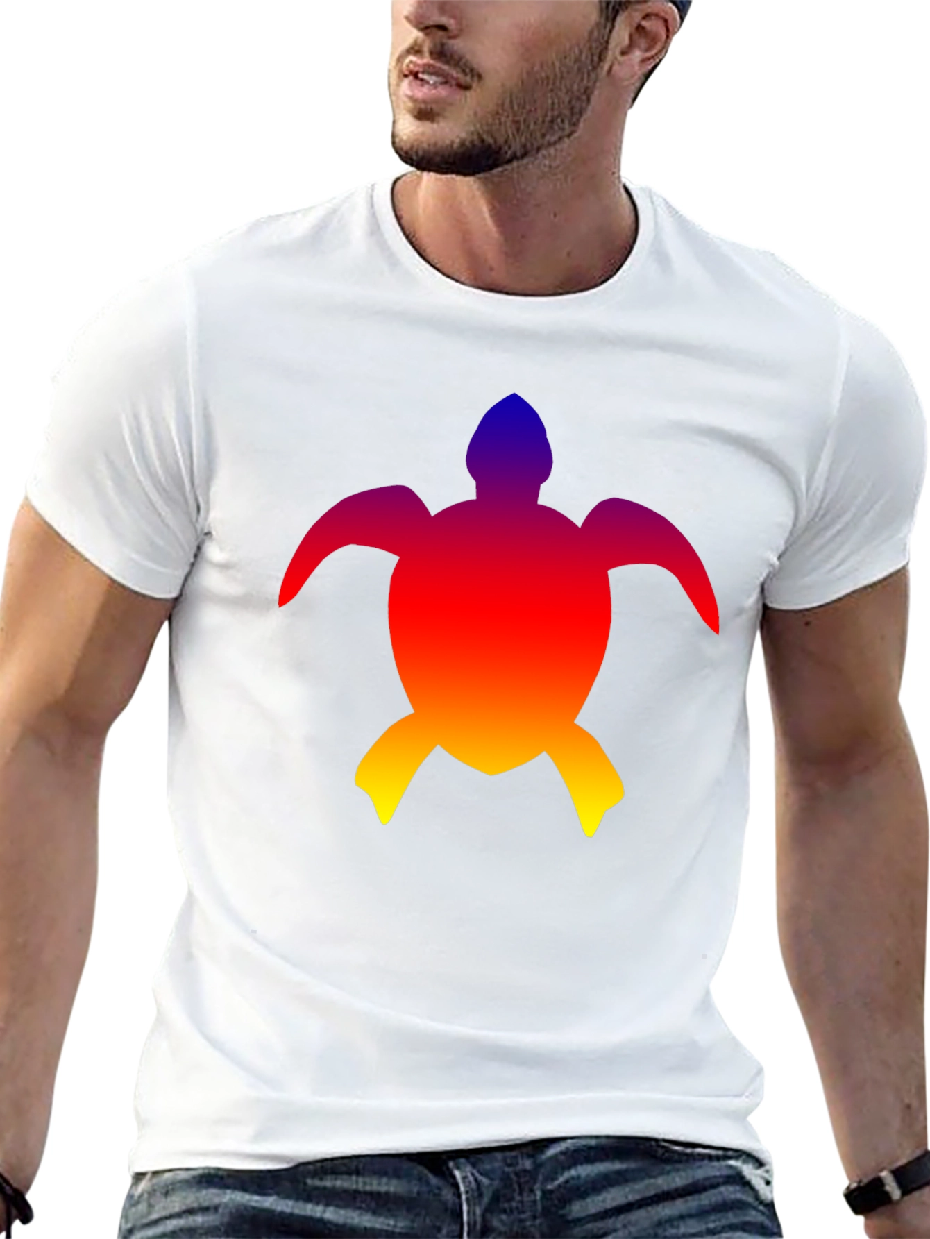 Rainbow Turtle Graphic Tee - Mens Black T-Shirt